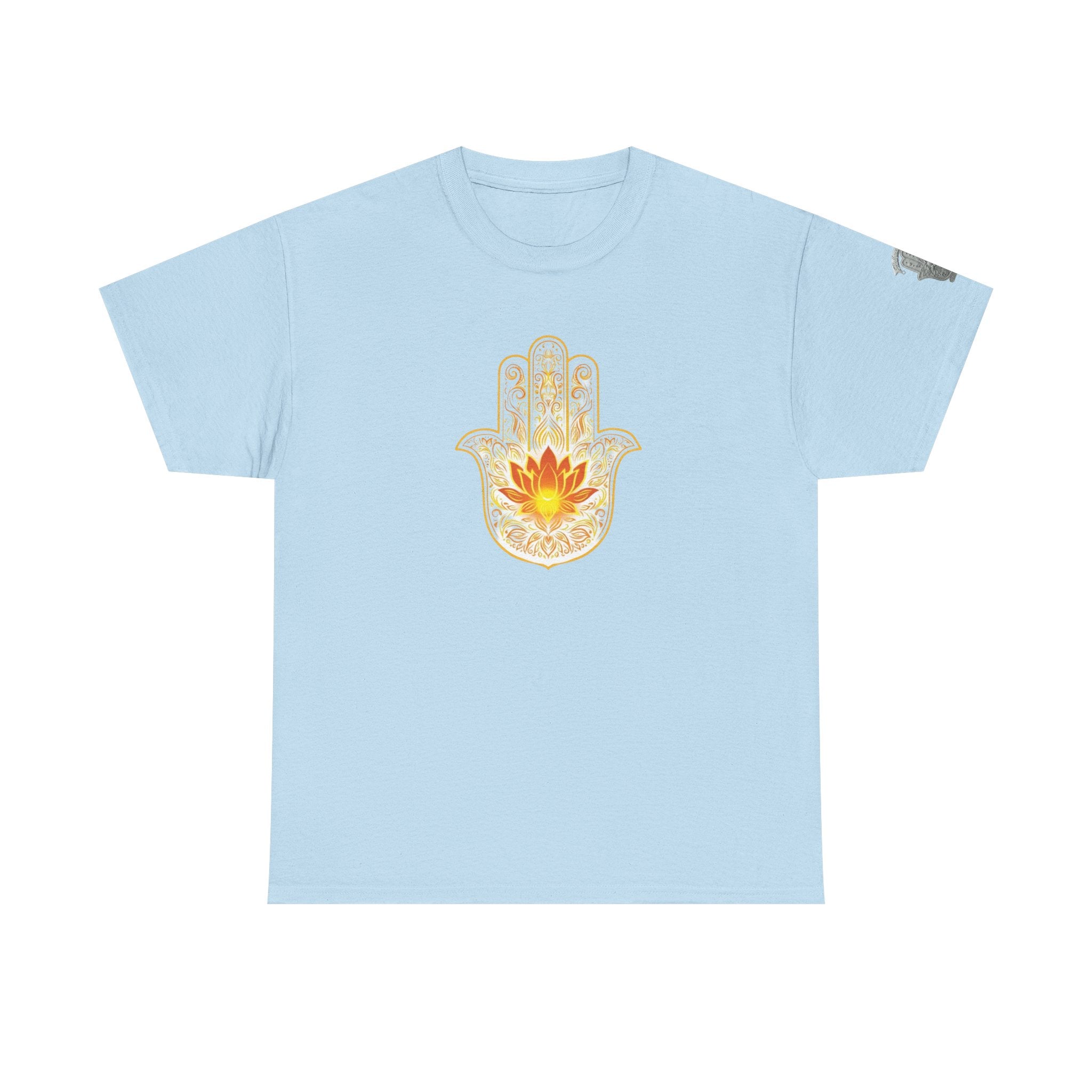 Hamsa Lotus T-Shirt — Spiritual Protection T-Shirt with Lotus and Hamsa Design