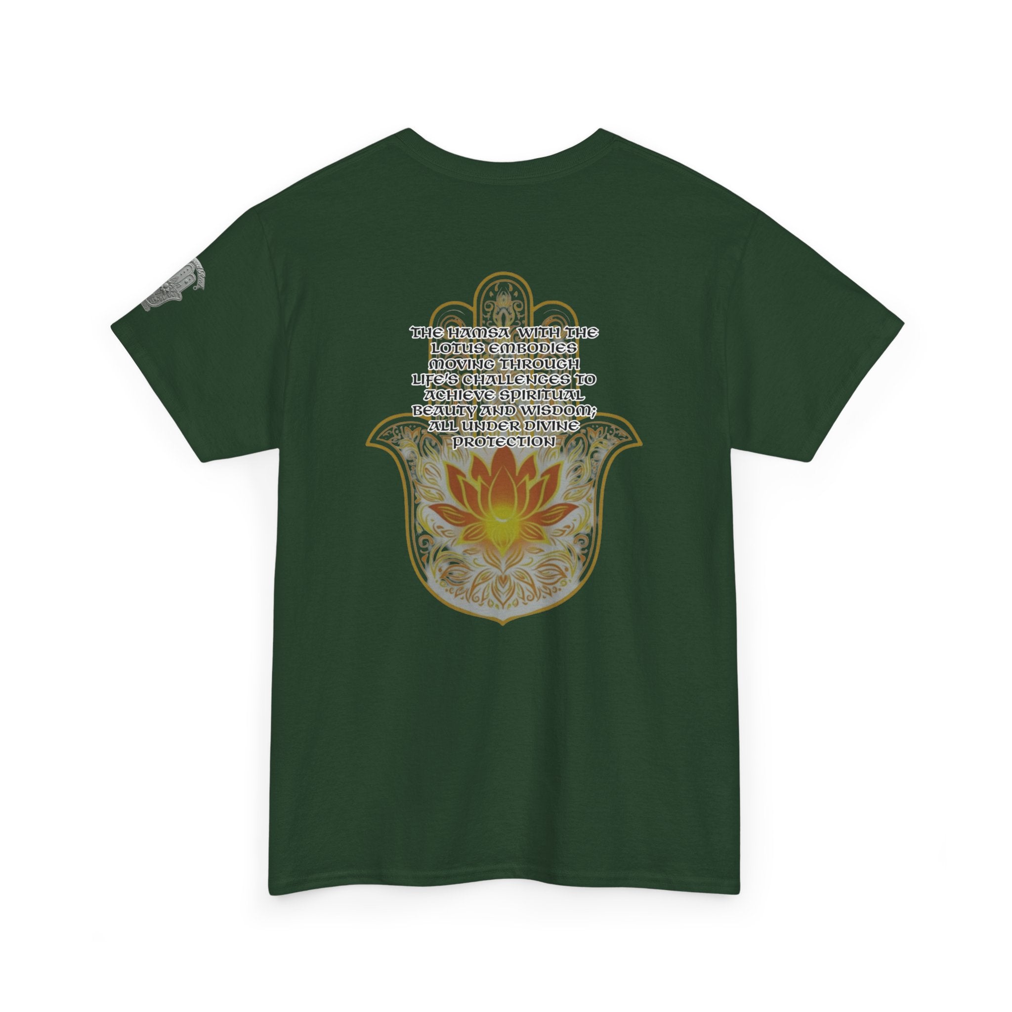 Hamsa Lotus T-Shirt — Spiritual Protection T-Shirt with Lotus and Hamsa Design