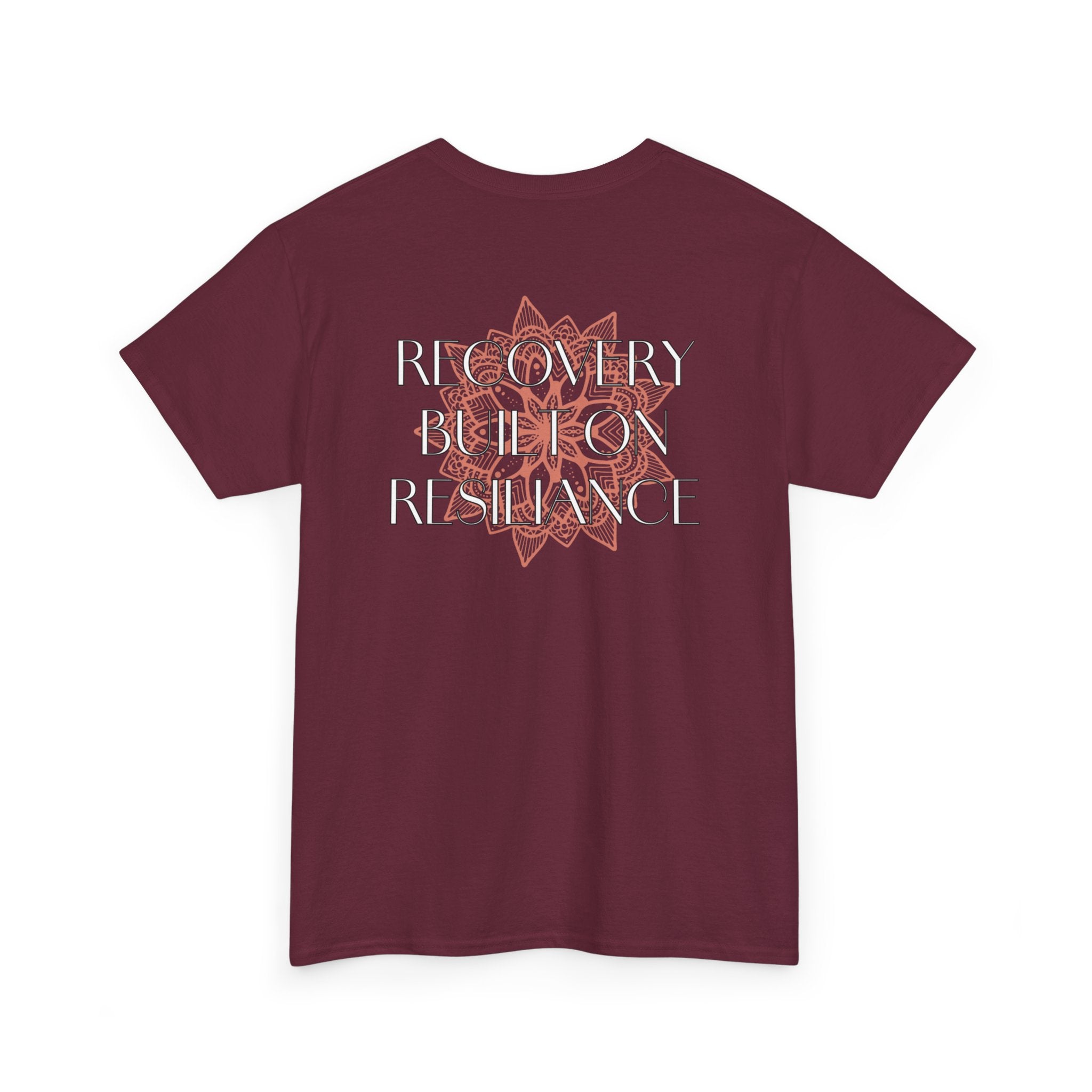 Recovery Built on Resilience Tee — Minimal Lotus Graphic Motivational T‑Shirt