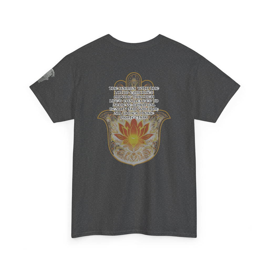 Hamsa Lotus T-Shirt — Spiritual Protection T-Shirt with Lotus and Hamsa Design