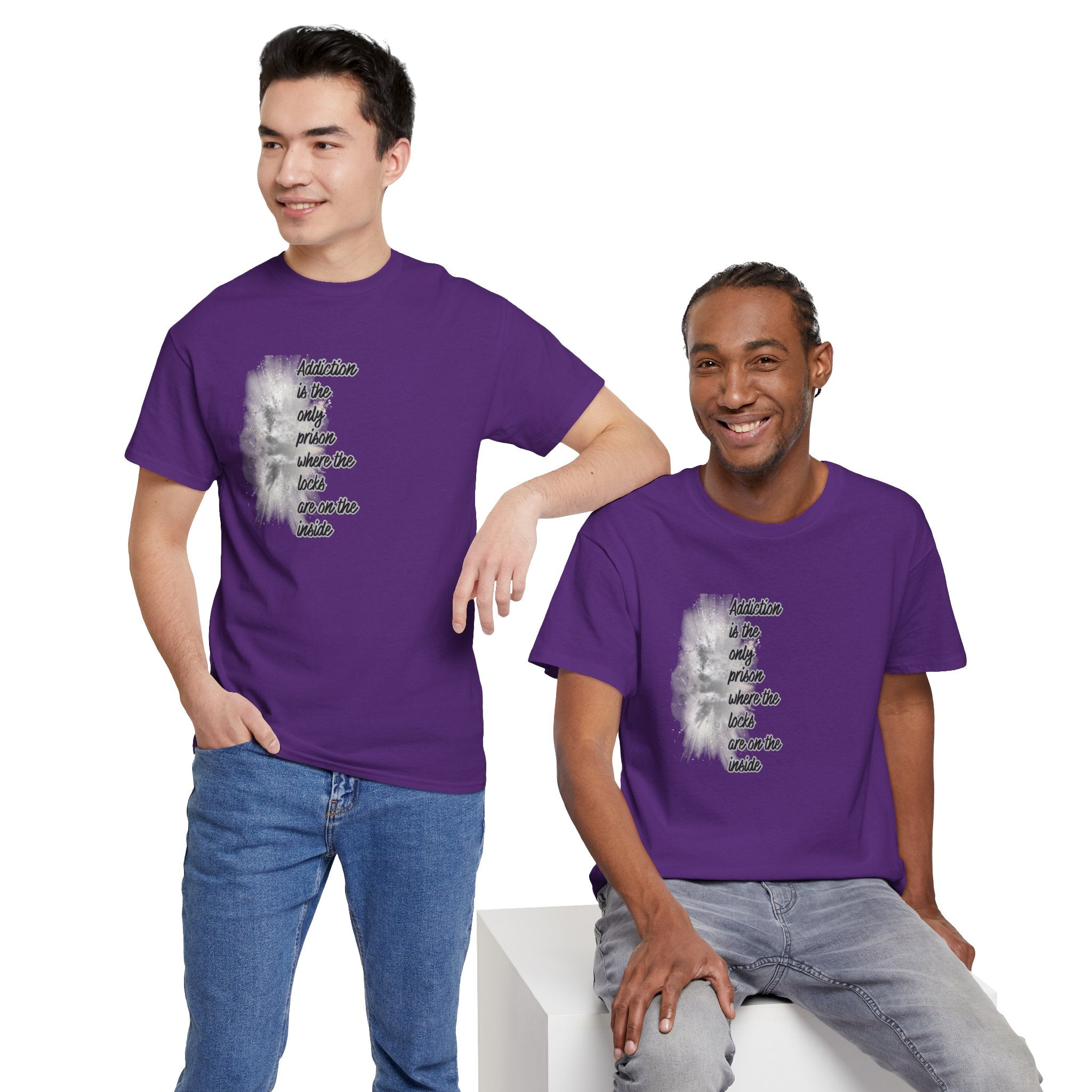 Addiction Is The Only Prison T-Shirt — Inspirational Recovery Tee