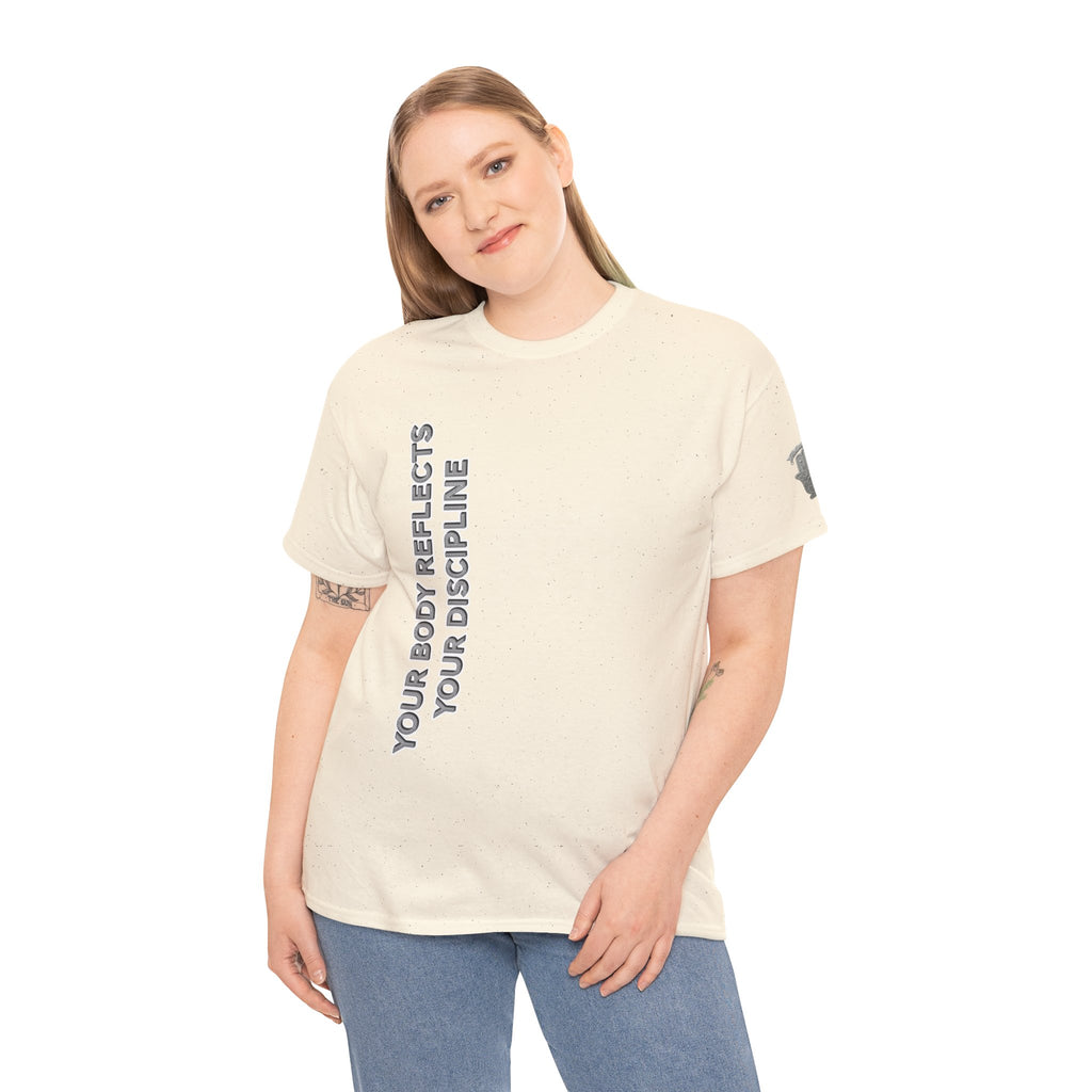 Motivational Fitness Tee — “Your Body Reflects Your Discipline” Training Shirt