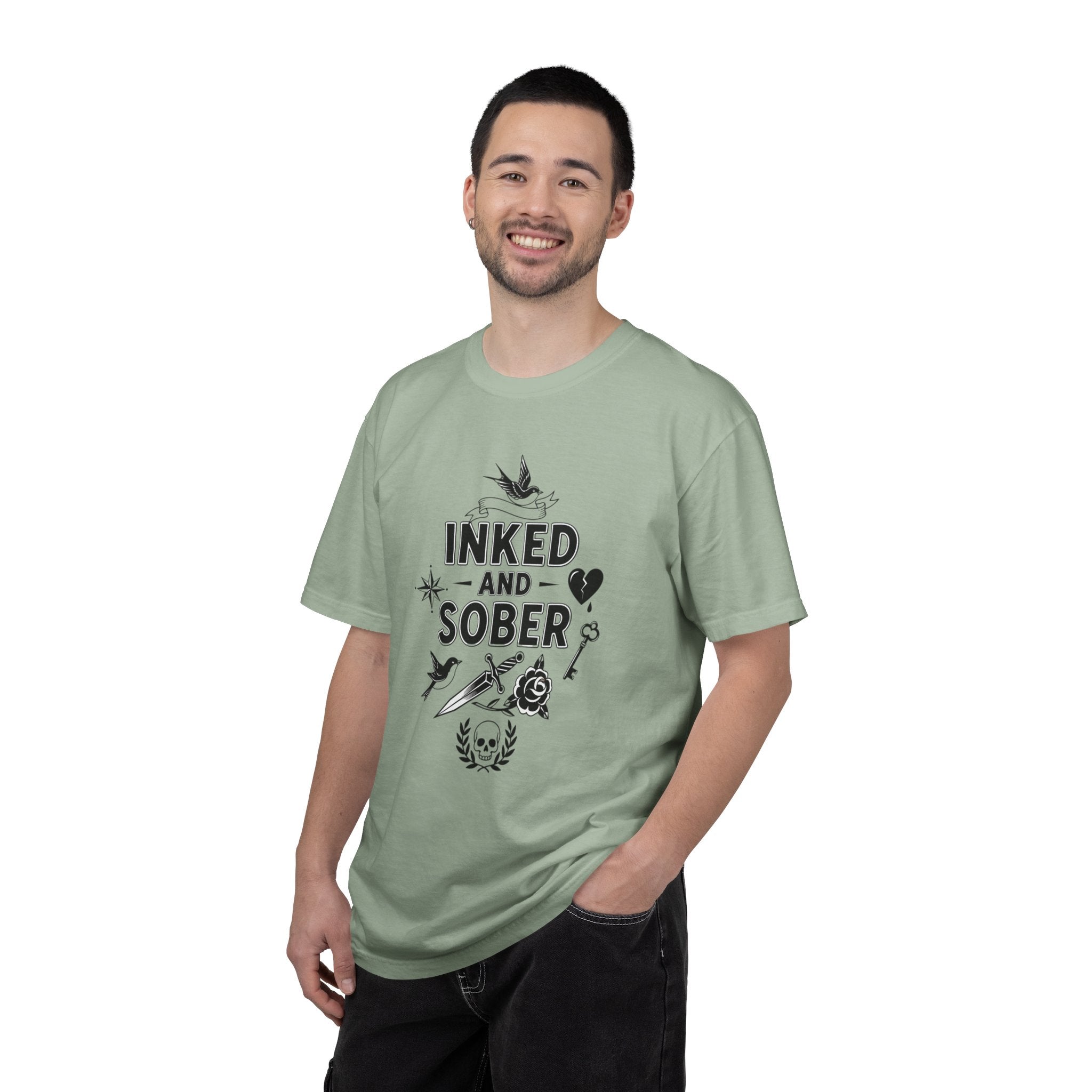 Inked and Sober T-Shirt — Tattoo Recovery Tee for Sobriety Support