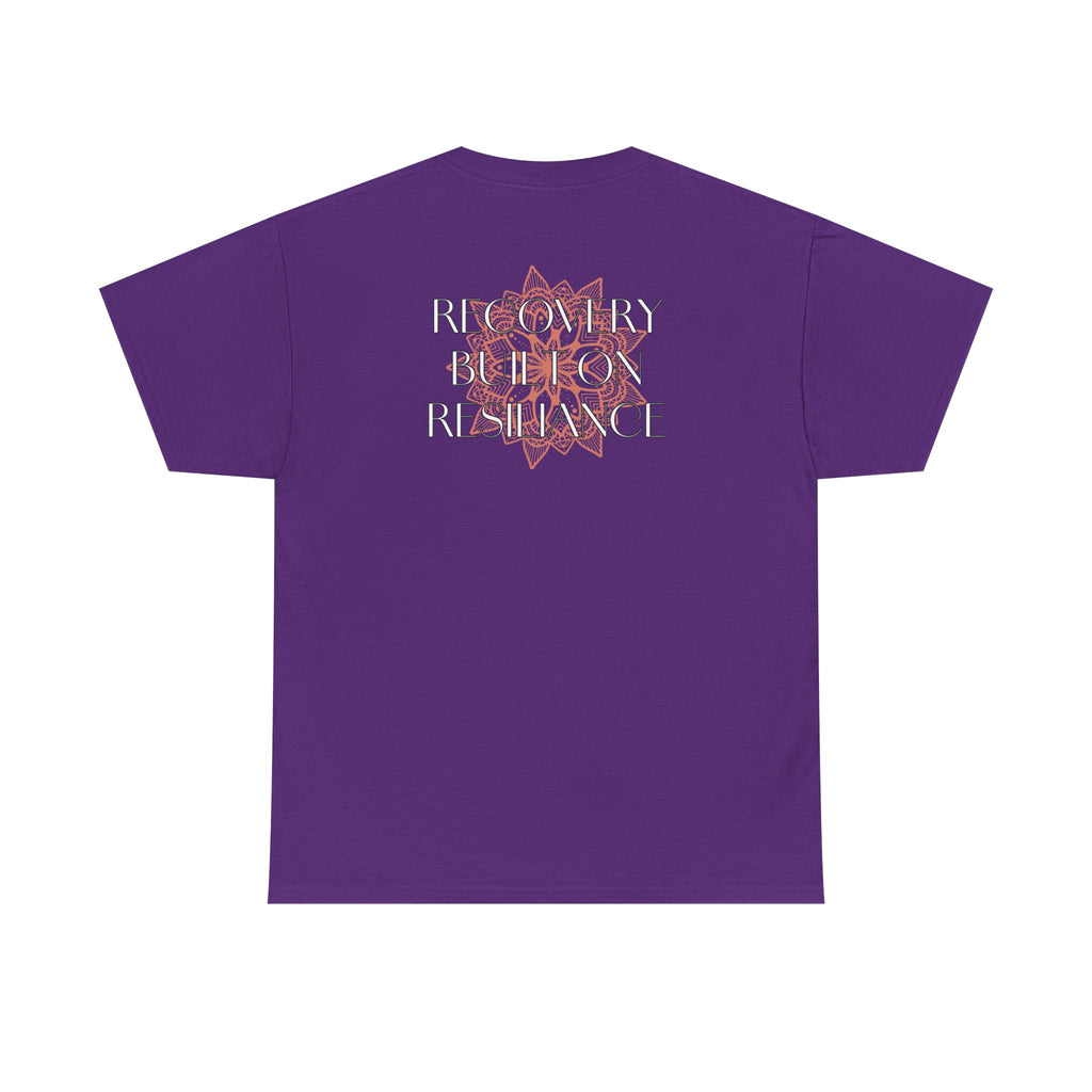 Recovery Built on Resilience Tee — Minimal Lotus Graphic Motivational T‑Shirt