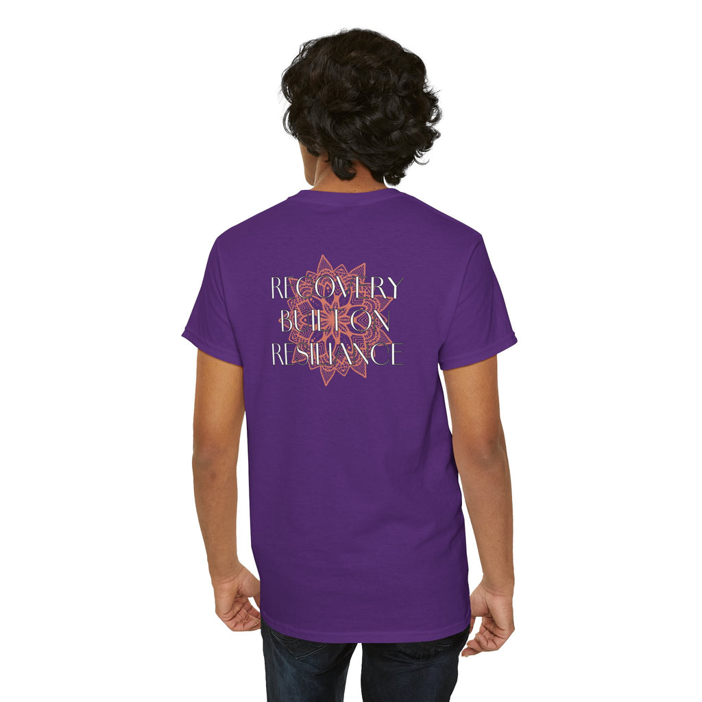 Recovery Built on Resilience Tee — Minimal Lotus Graphic Motivational T‑Shirt