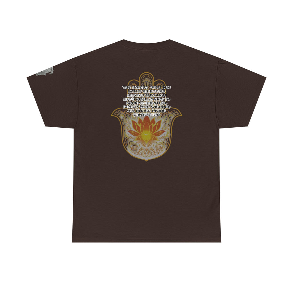 Hamsa Lotus T-Shirt — Spiritual Protection T-Shirt with Lotus and Hamsa Design