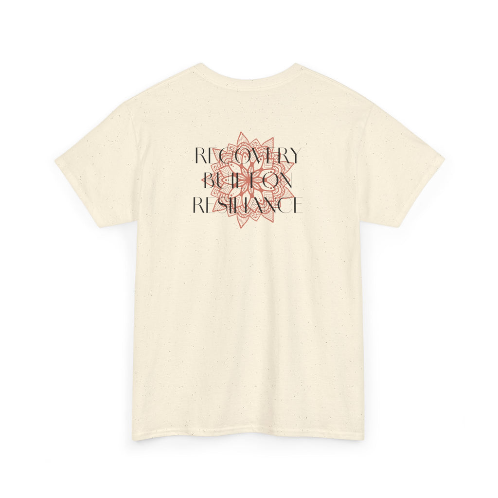 Recovery Built on Resilience Tee — Minimal Lotus Graphic Motivational T‑Shirt