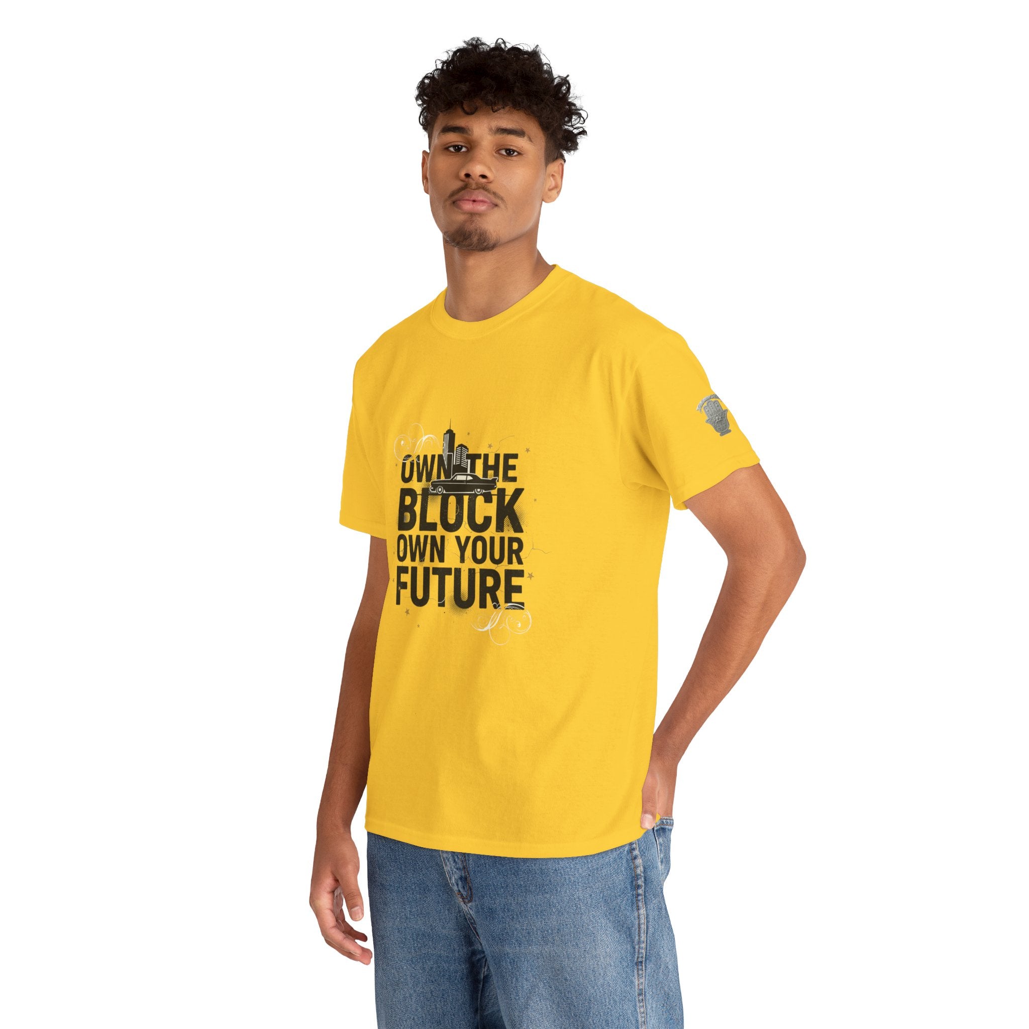 Motivational Tee — “Own the Block, Own Your Future” Graphic T-Shirt