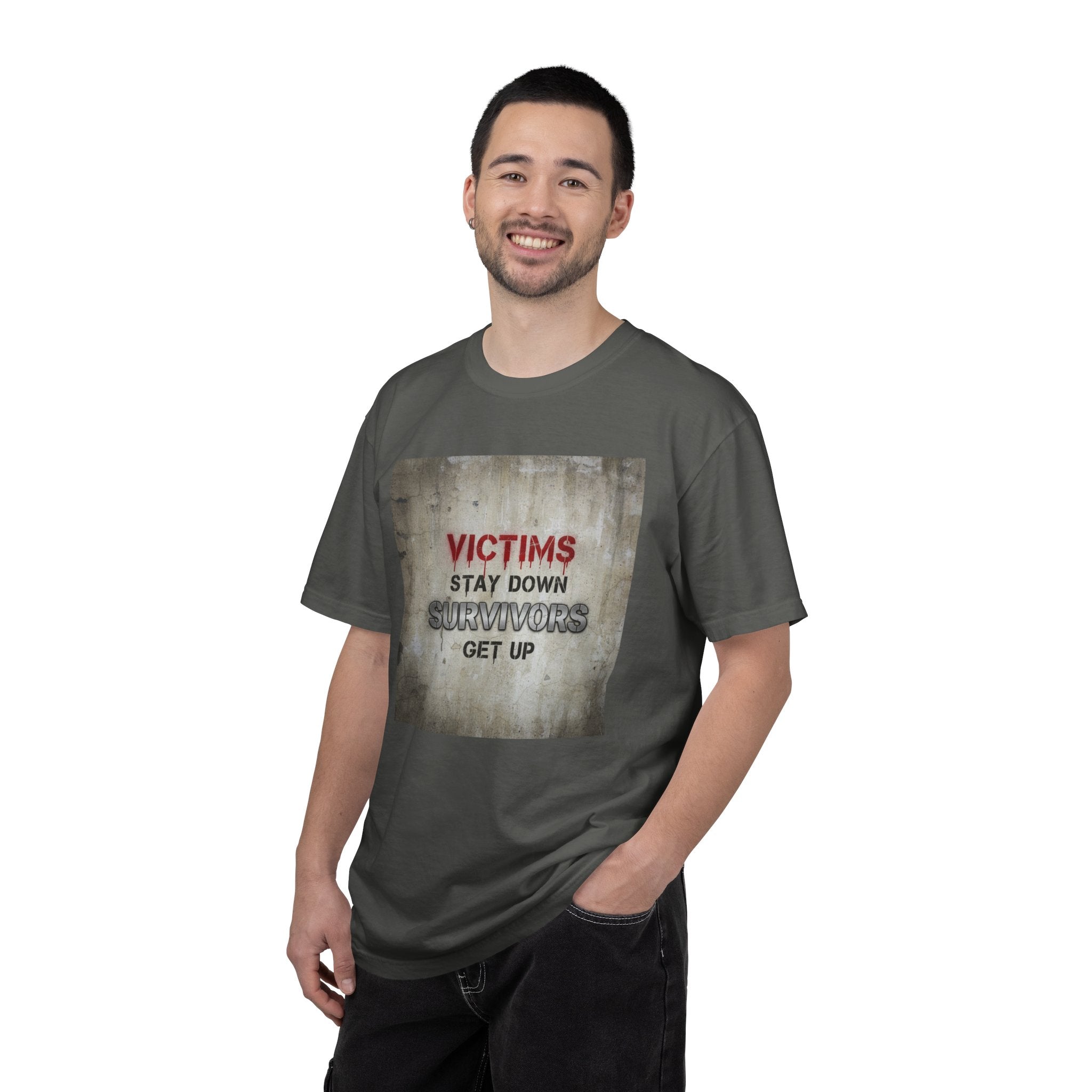 Survivors Get Up T-Shirt — Inspirational Victim to Survivor Empowerment Tee