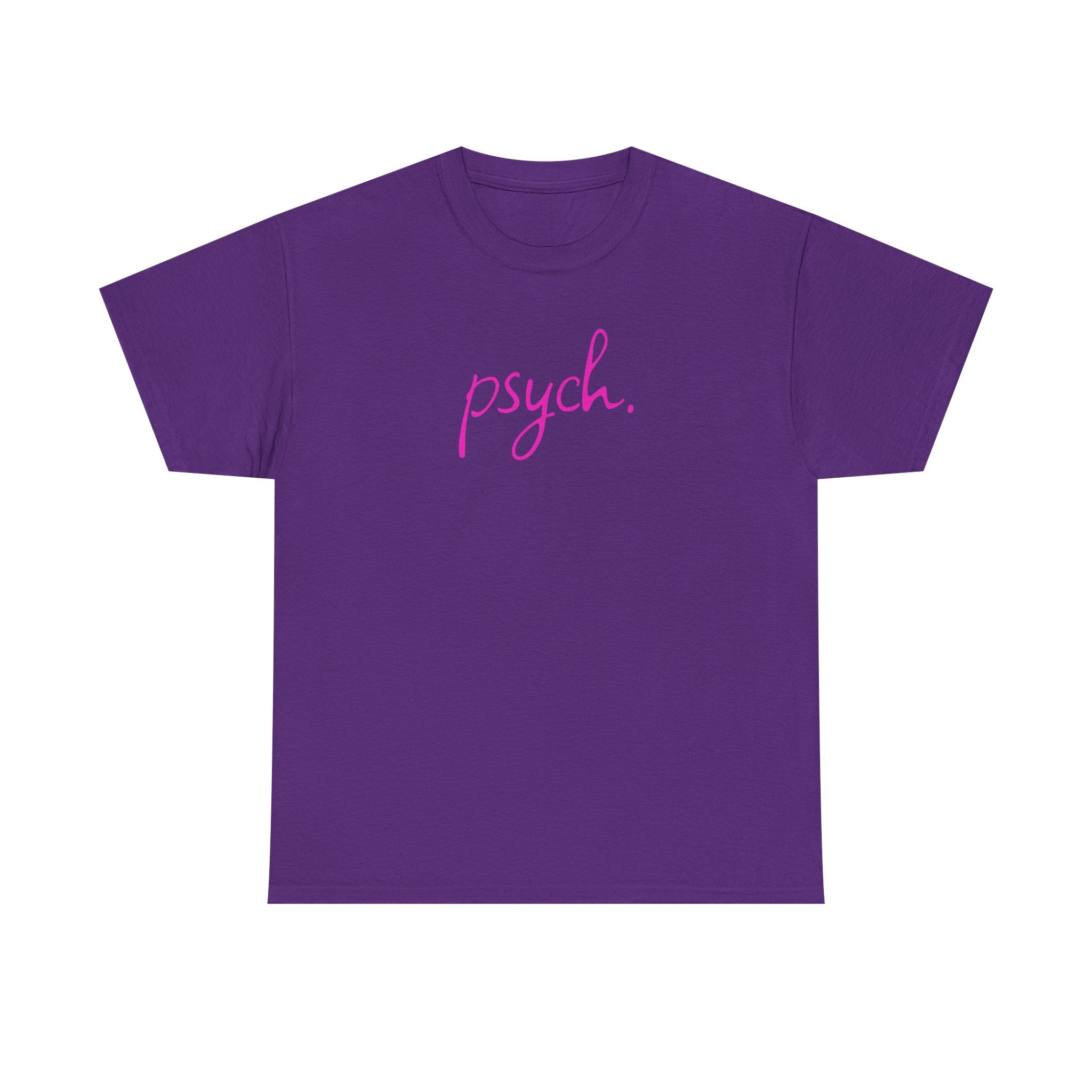 Psych Script T‑Shirt — Minimal Pink "psych." Tee for Psych Students & Mental Health Advocates
