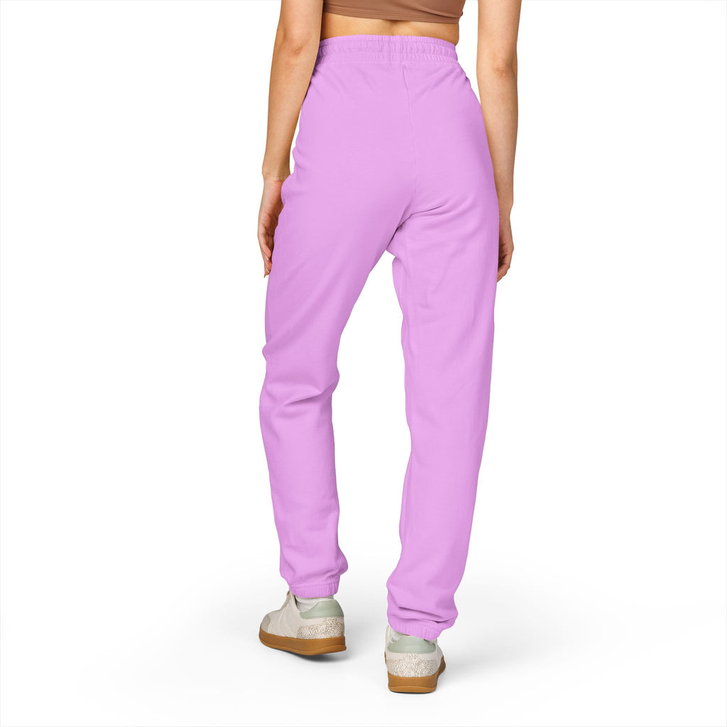 Fleece Sweatpants — Olive Relaxed Joggers with Chest Graphic