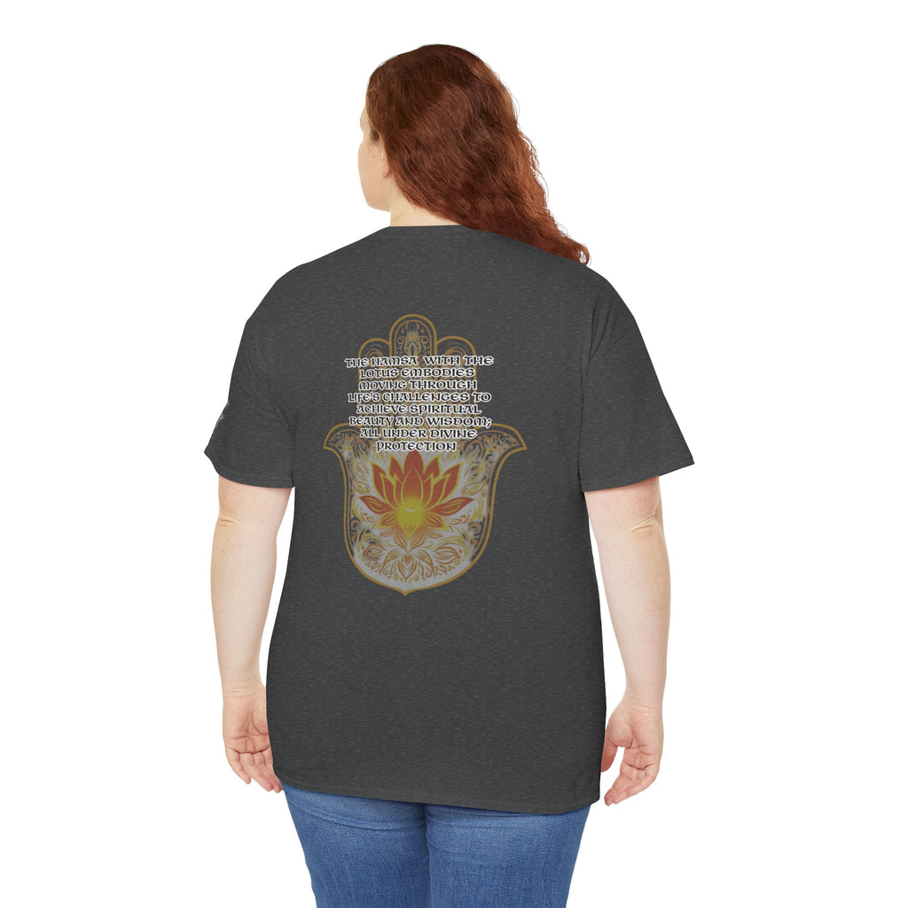 Hamsa Lotus T-Shirt — Spiritual Protection T-Shirt with Lotus and Hamsa Design