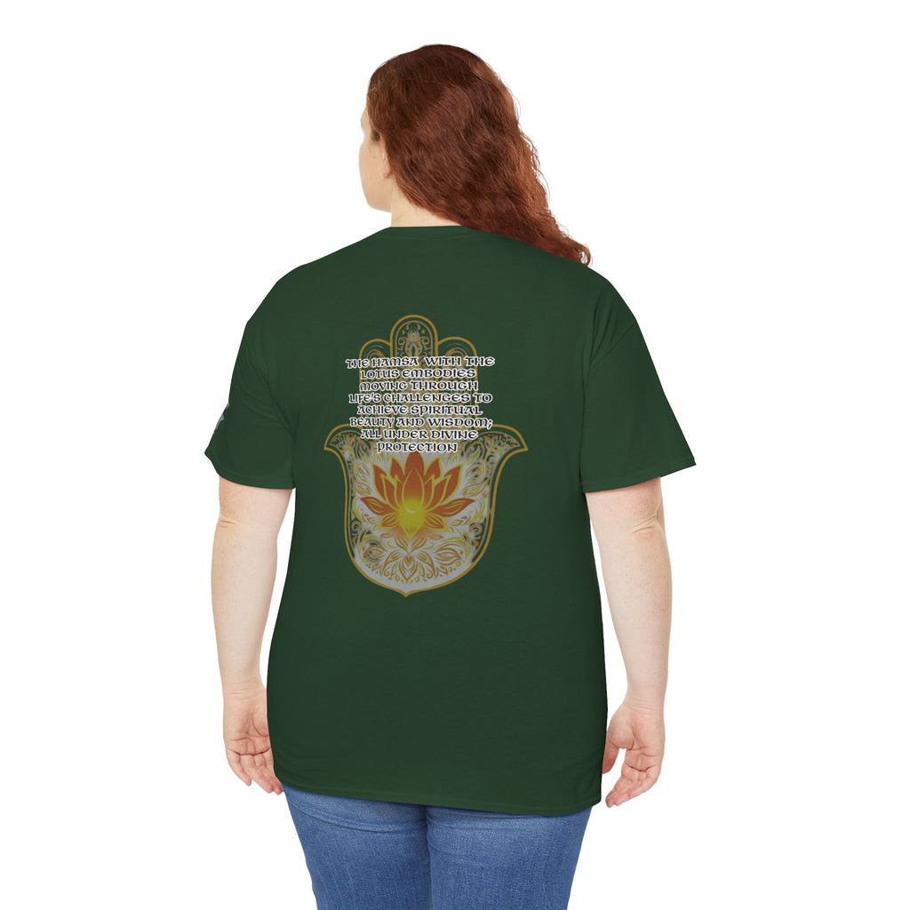 Hamsa Lotus T-Shirt — Spiritual Protection T-Shirt with Lotus and Hamsa Design