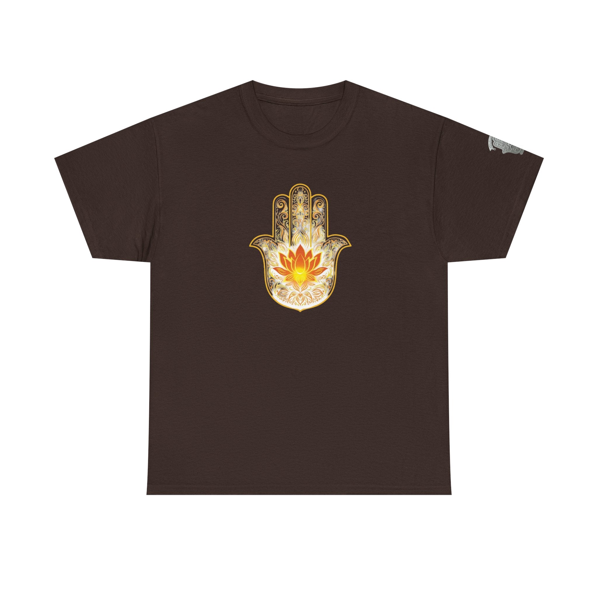 Hamsa Lotus T-Shirt — Spiritual Protection T-Shirt with Lotus and Hamsa Design
