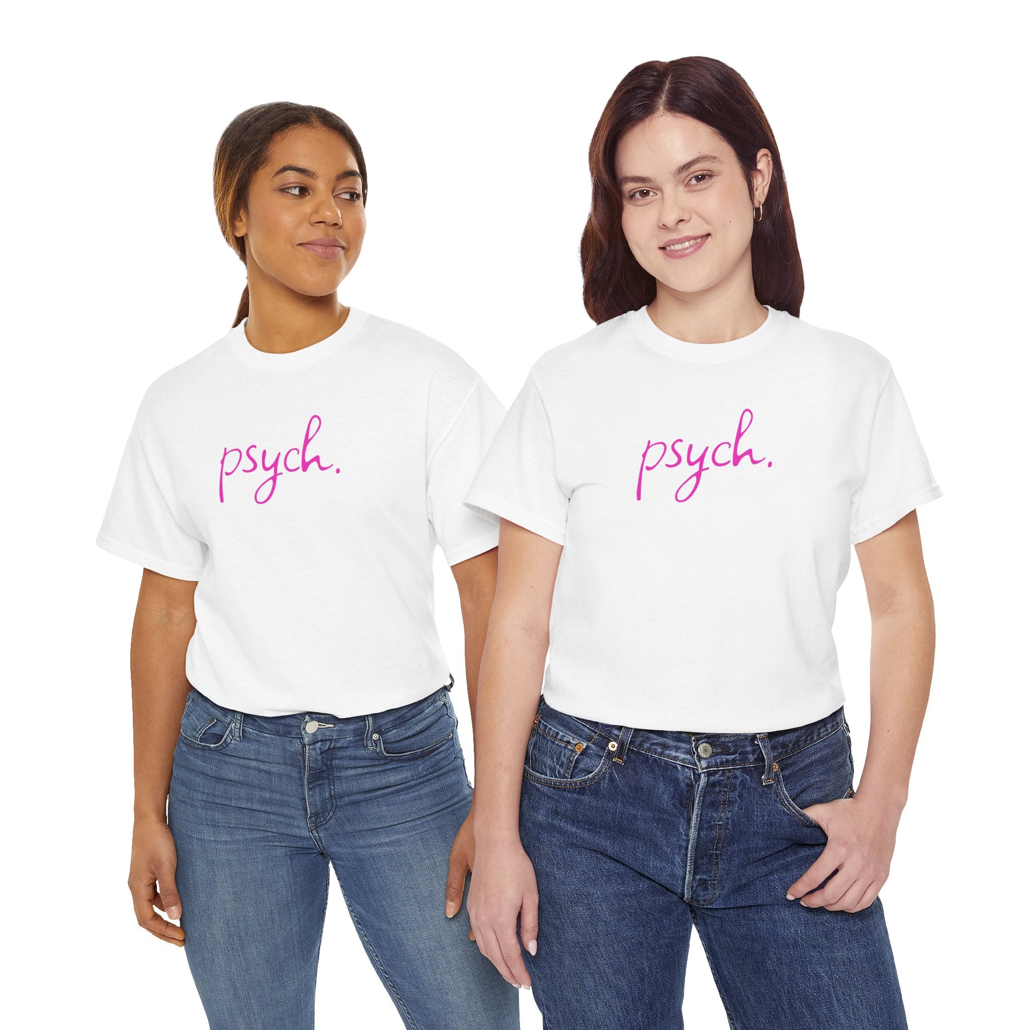Psych Script T‑Shirt — Minimal Pink "psych." Tee for Psych Students & Mental Health Advocates