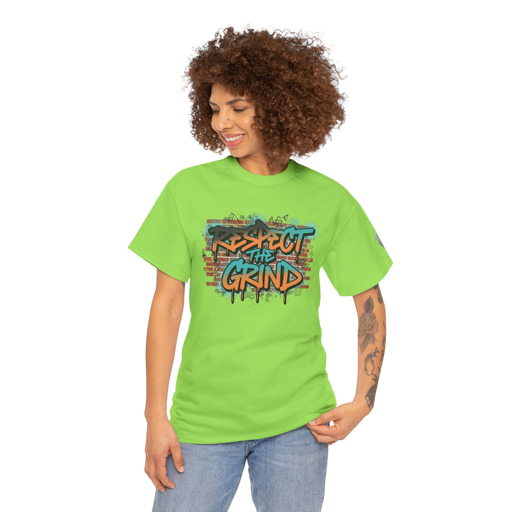 Respect the Grind Graffiti Tee — Urban Motivational Streetwear T‑Shirt