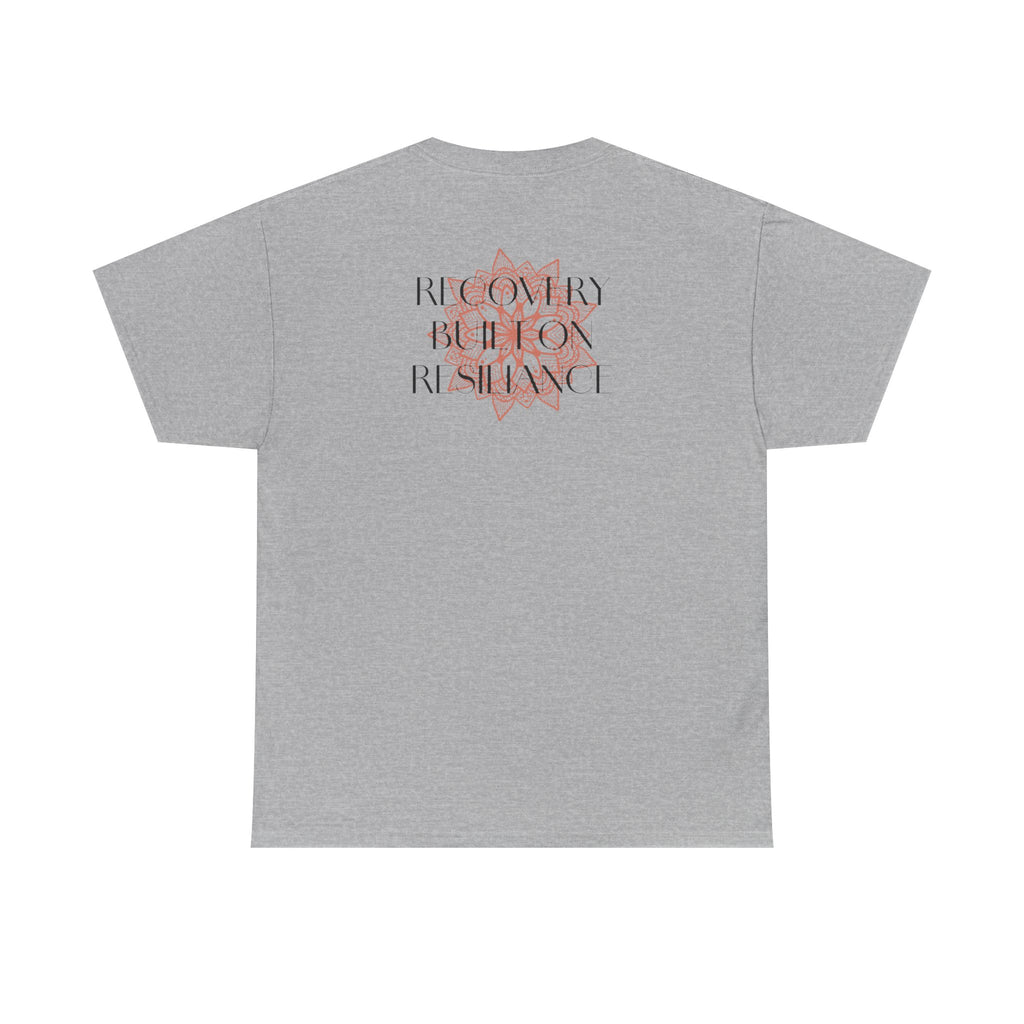Recovery Built on Resilience Tee — Minimal Lotus Graphic Motivational T‑Shirt