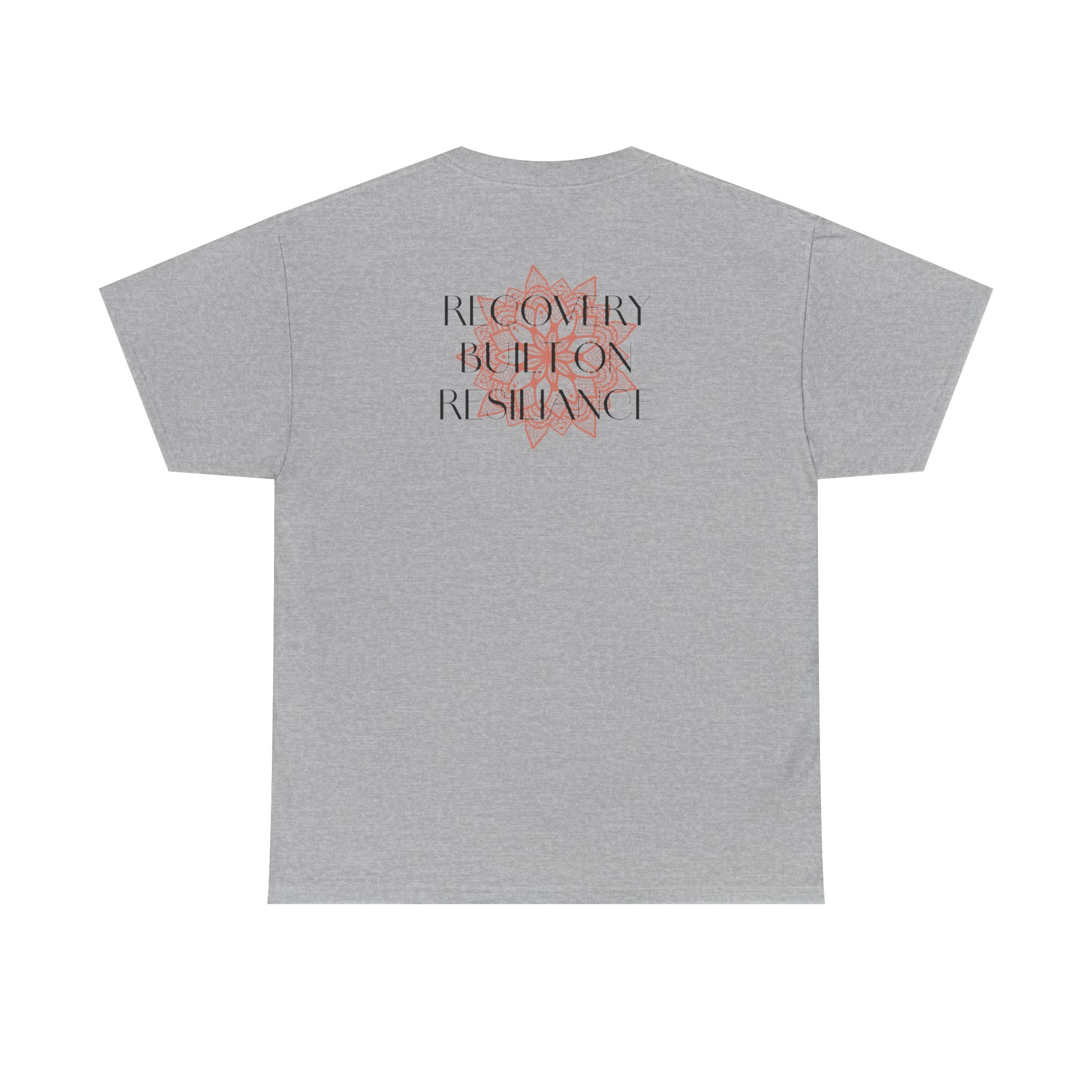 Recovery Built on Resilience Tee — Minimal Lotus Graphic Motivational T‑Shirt