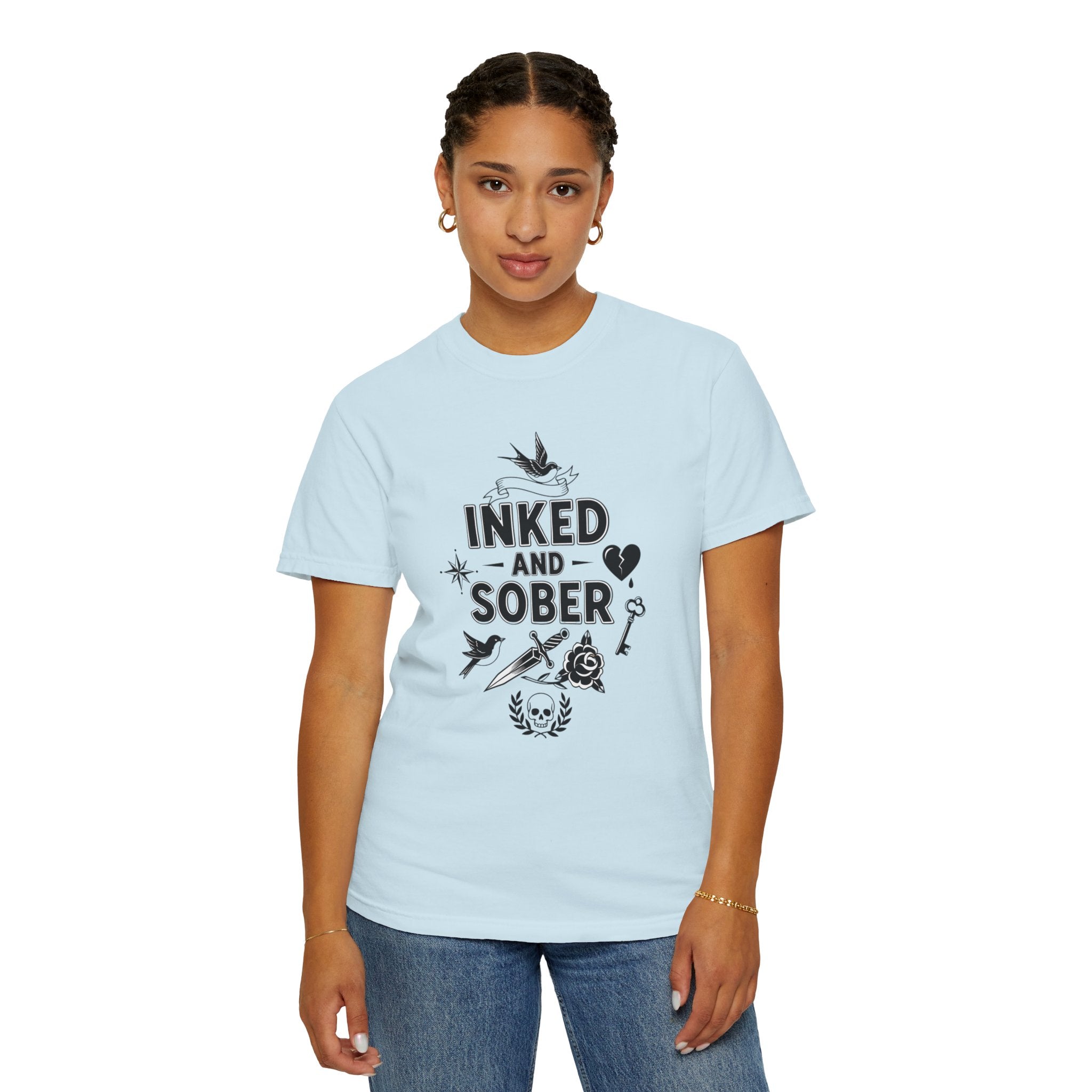 Inked and Sober T-Shirt — Tattoo Recovery Tee for Sobriety Support