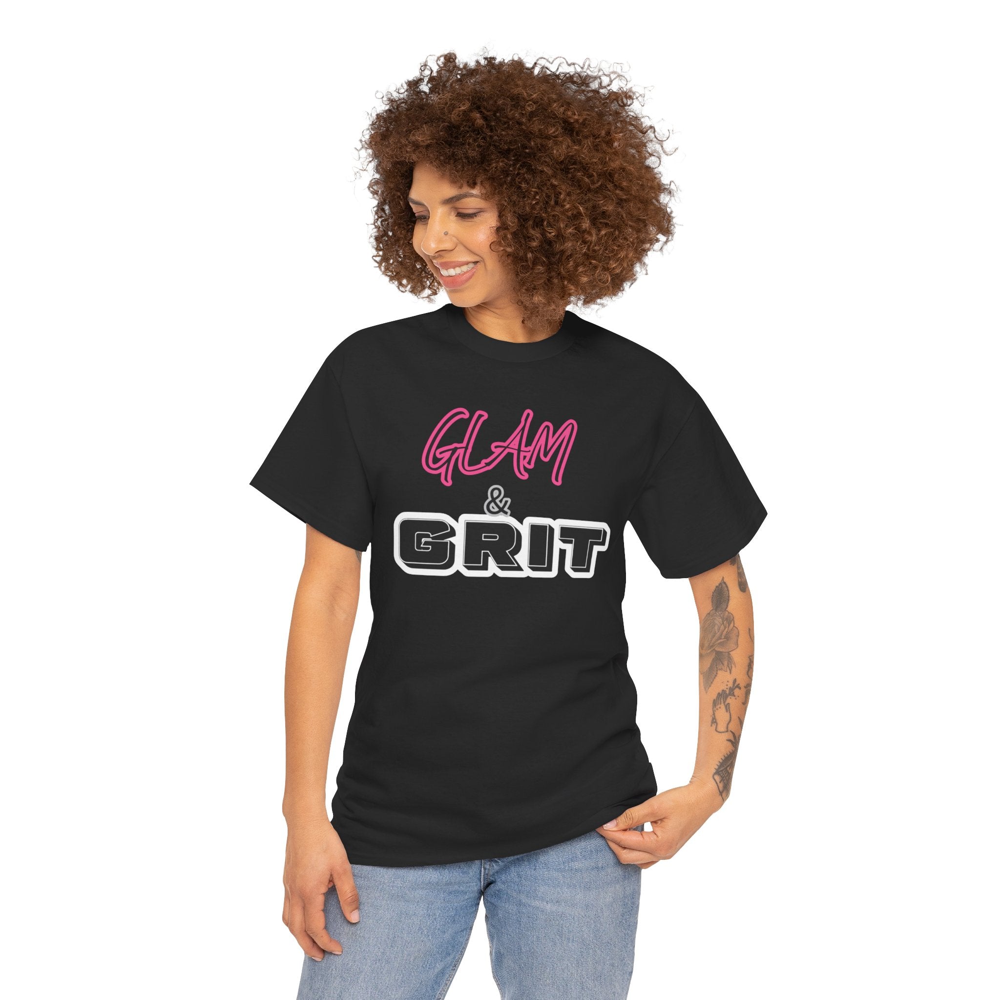 Glam & Grit Tee — Feminine Bold Graphic Shirt