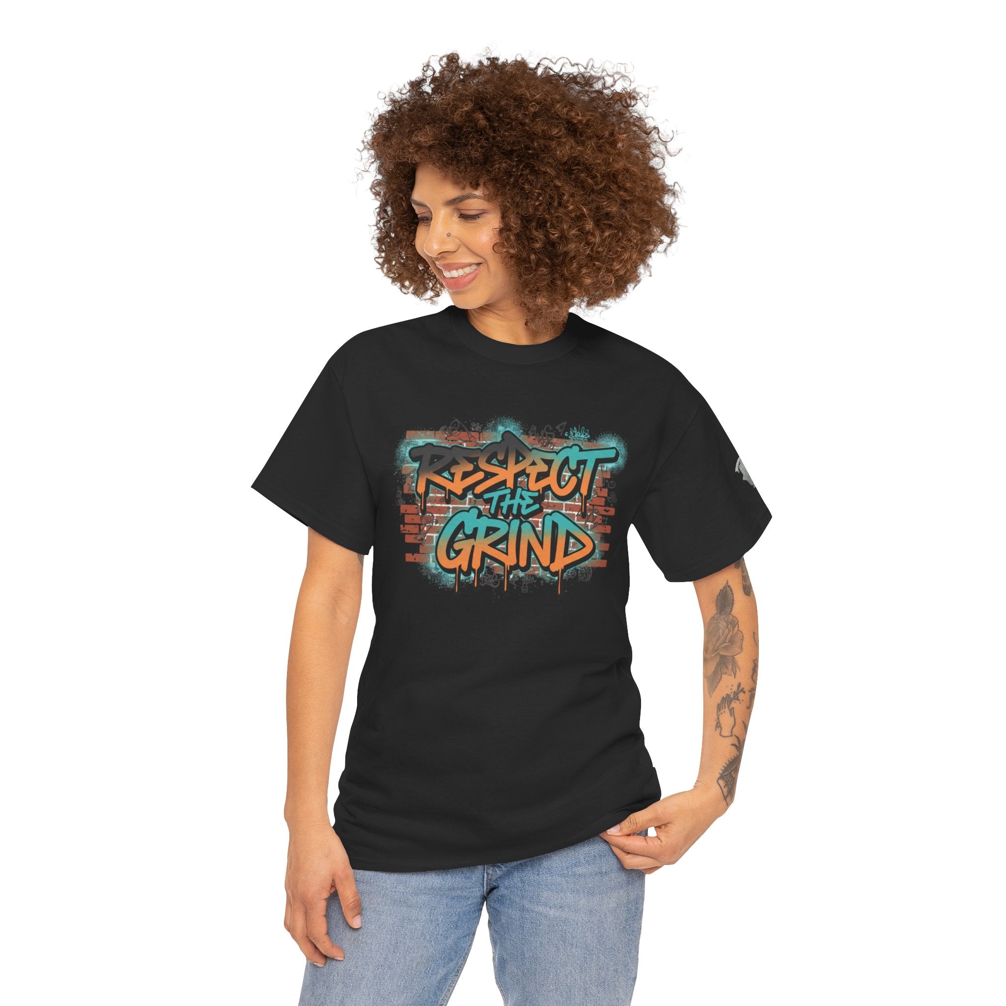 Respect the Grind Graffiti Tee — Urban Motivational Streetwear T‑Shirt