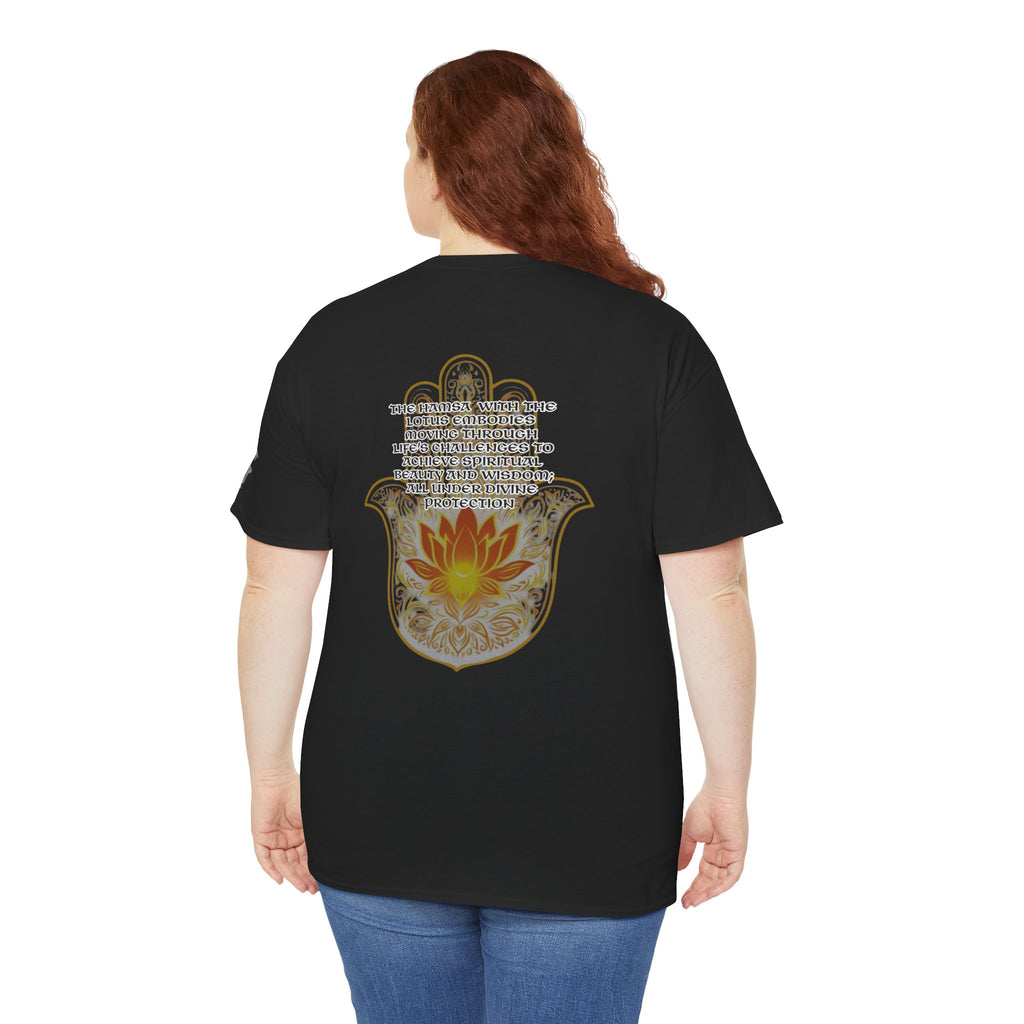 Hamsa Lotus T-Shirt — Spiritual Protection T-Shirt with Lotus and Hamsa Design