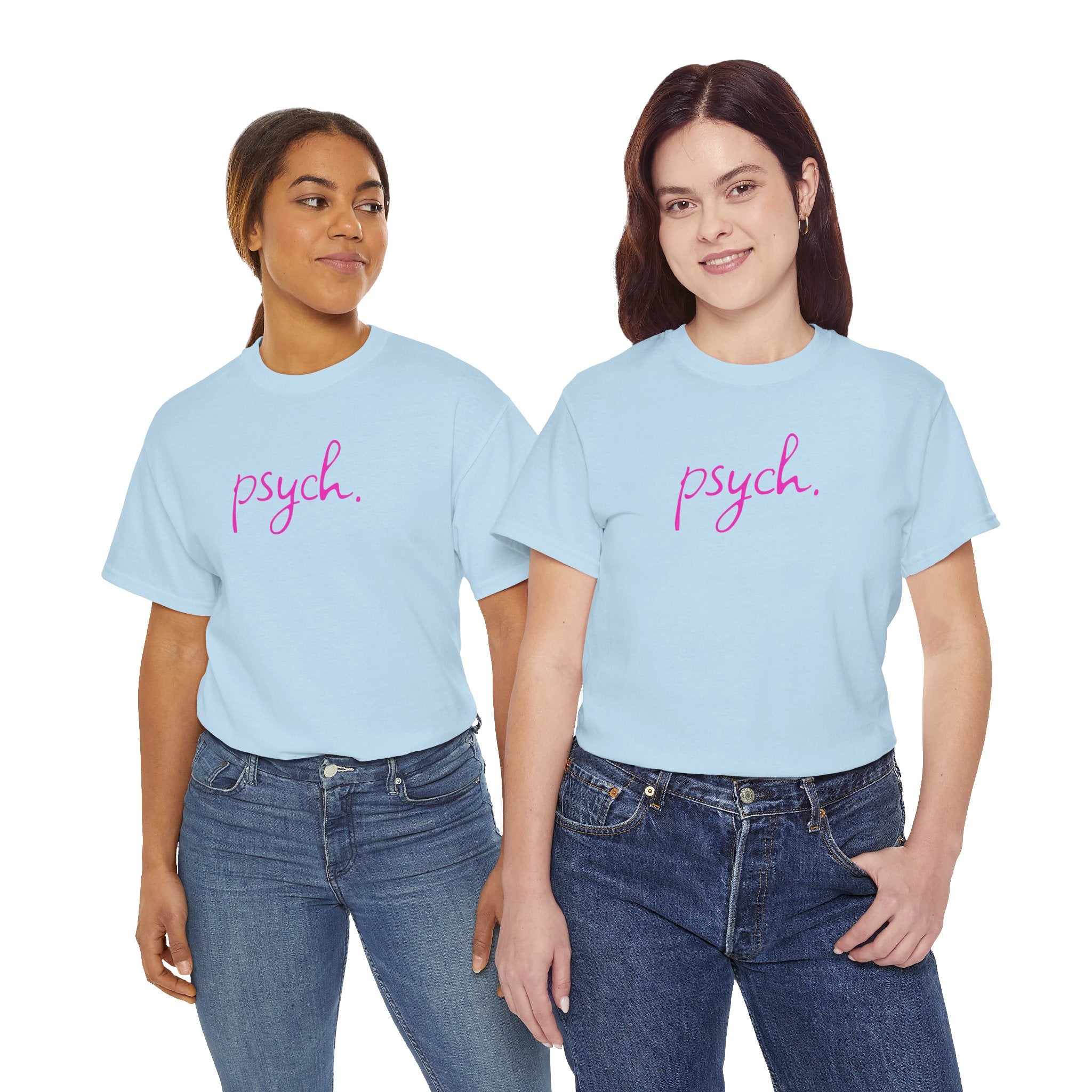Psych Script T‑Shirt — Minimal Pink "psych." Tee for Psych Students & Mental Health Advocates