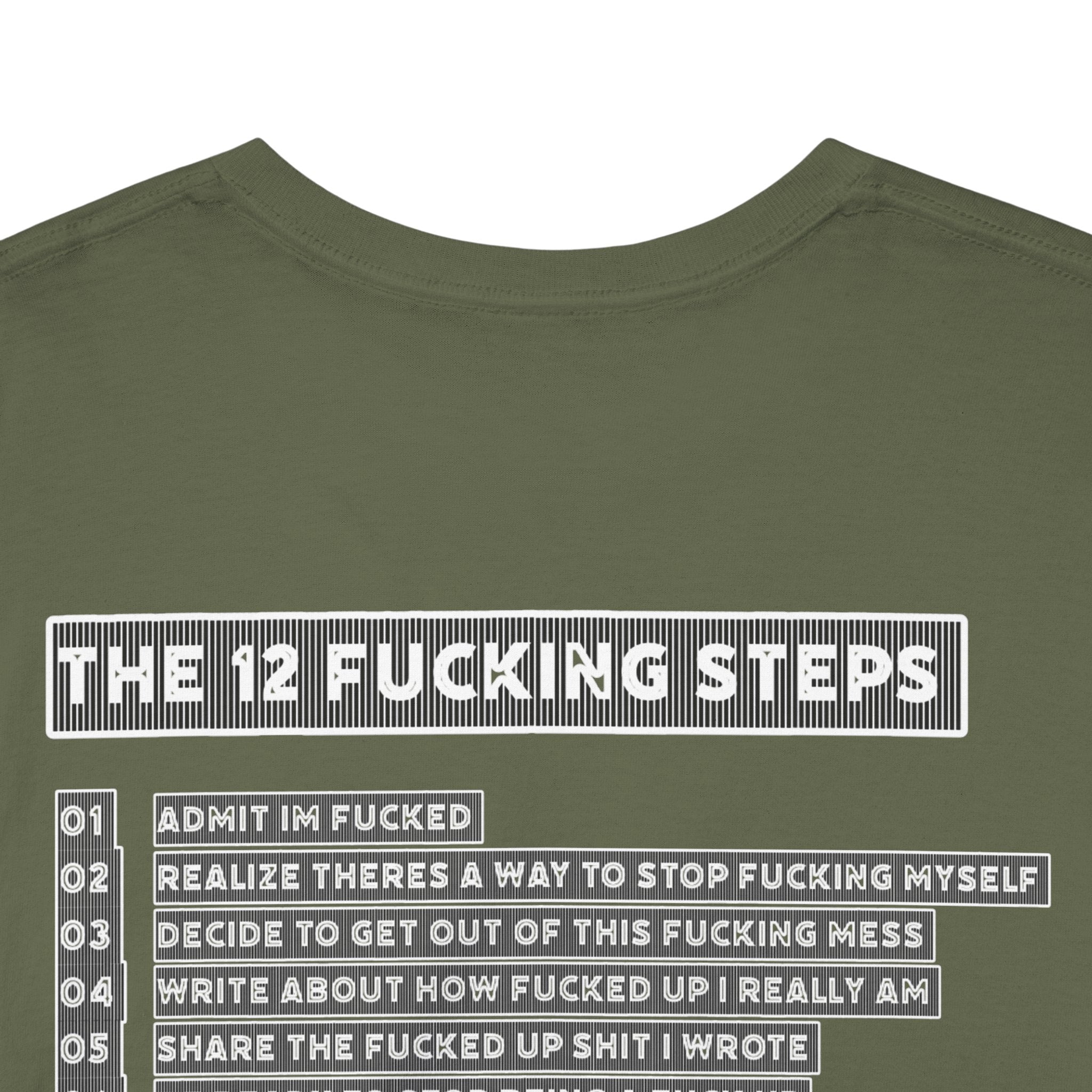 "Clean AF" 12 Steps Recovery Tee (The 12 Fucking Steps)