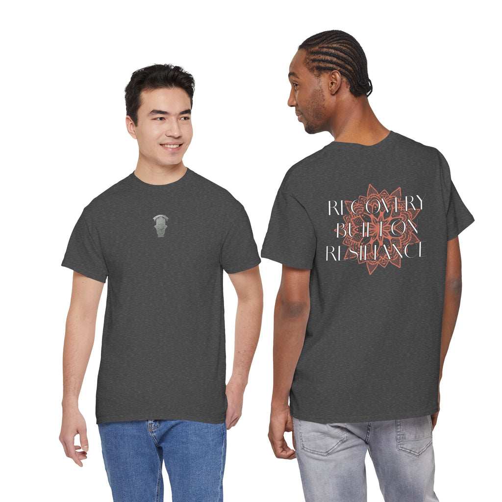 Recovery Built on Resilience Tee — Minimal Lotus Graphic Motivational T‑Shirt