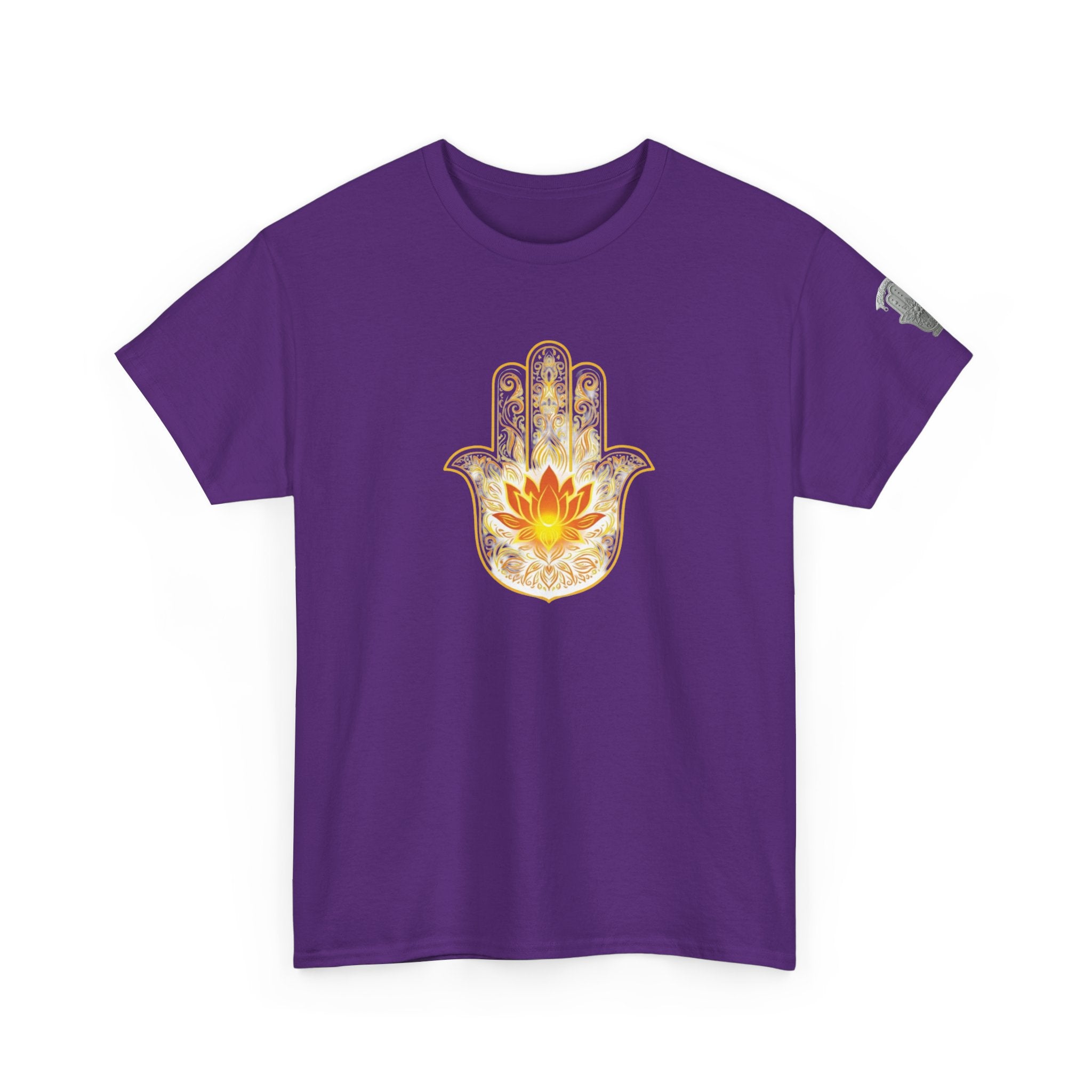 Hamsa Lotus T-Shirt — Spiritual Protection T-Shirt with Lotus and Hamsa Design