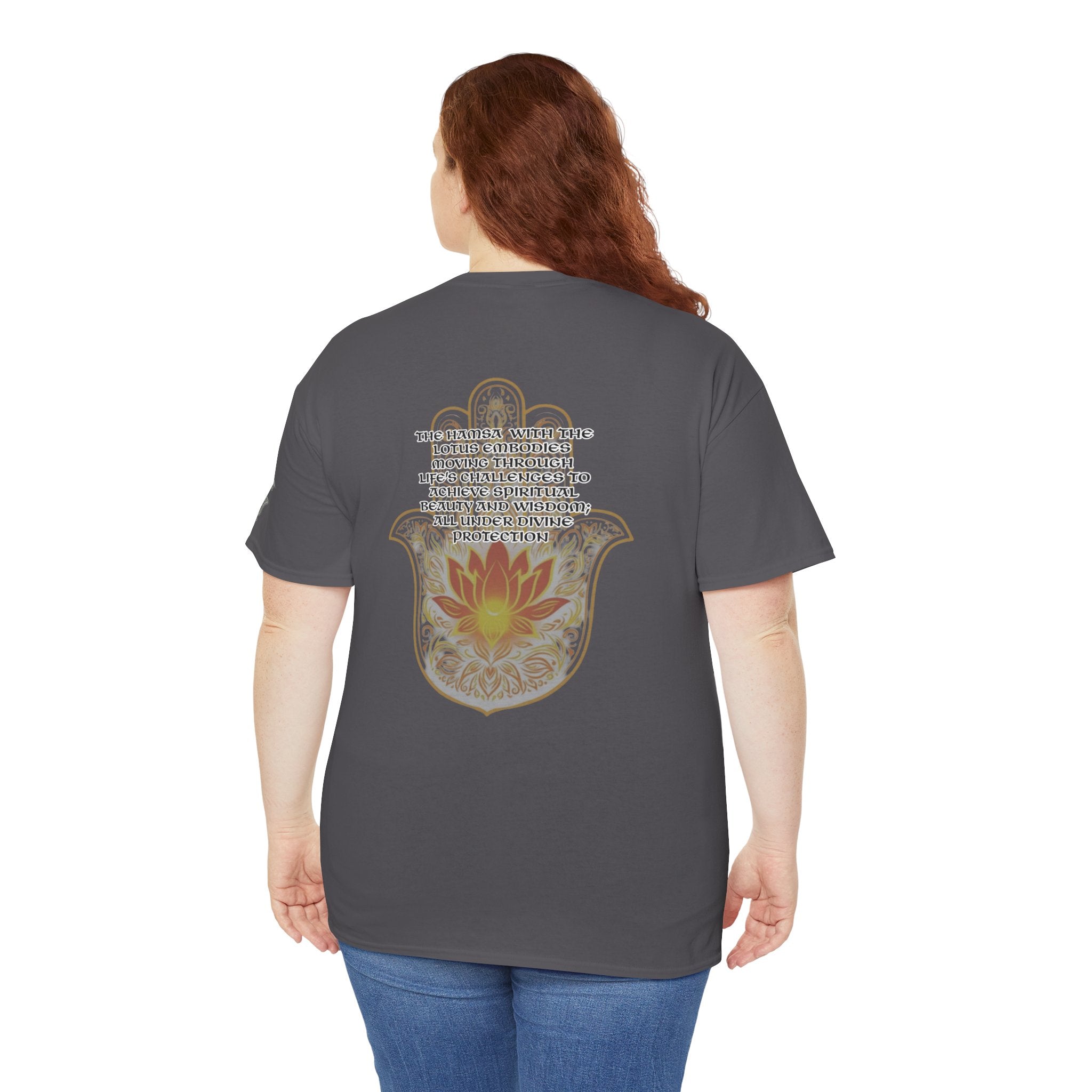 Hamsa Lotus T-Shirt — Spiritual Protection T-Shirt with Lotus and Hamsa Design