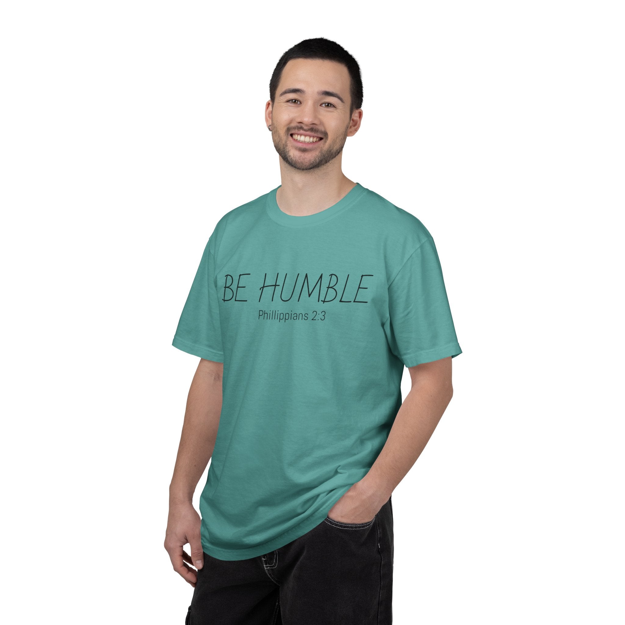 Be Humble T-Shirt — 'Be Humble Philippians 2:3' Christian Graphic Tee (Back Verse: "Everyone's jealous of what you've got…")