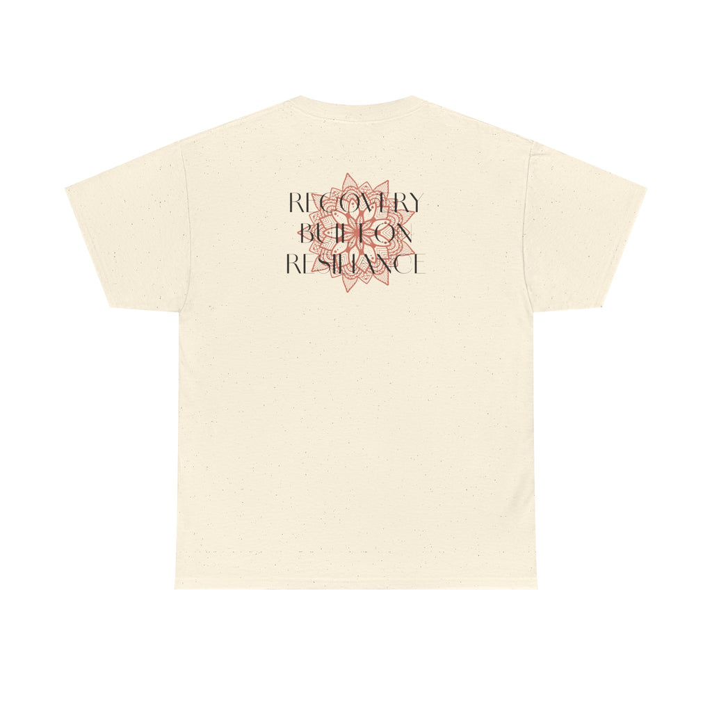 Recovery Built on Resilience Tee — Minimal Lotus Graphic Motivational T‑Shirt