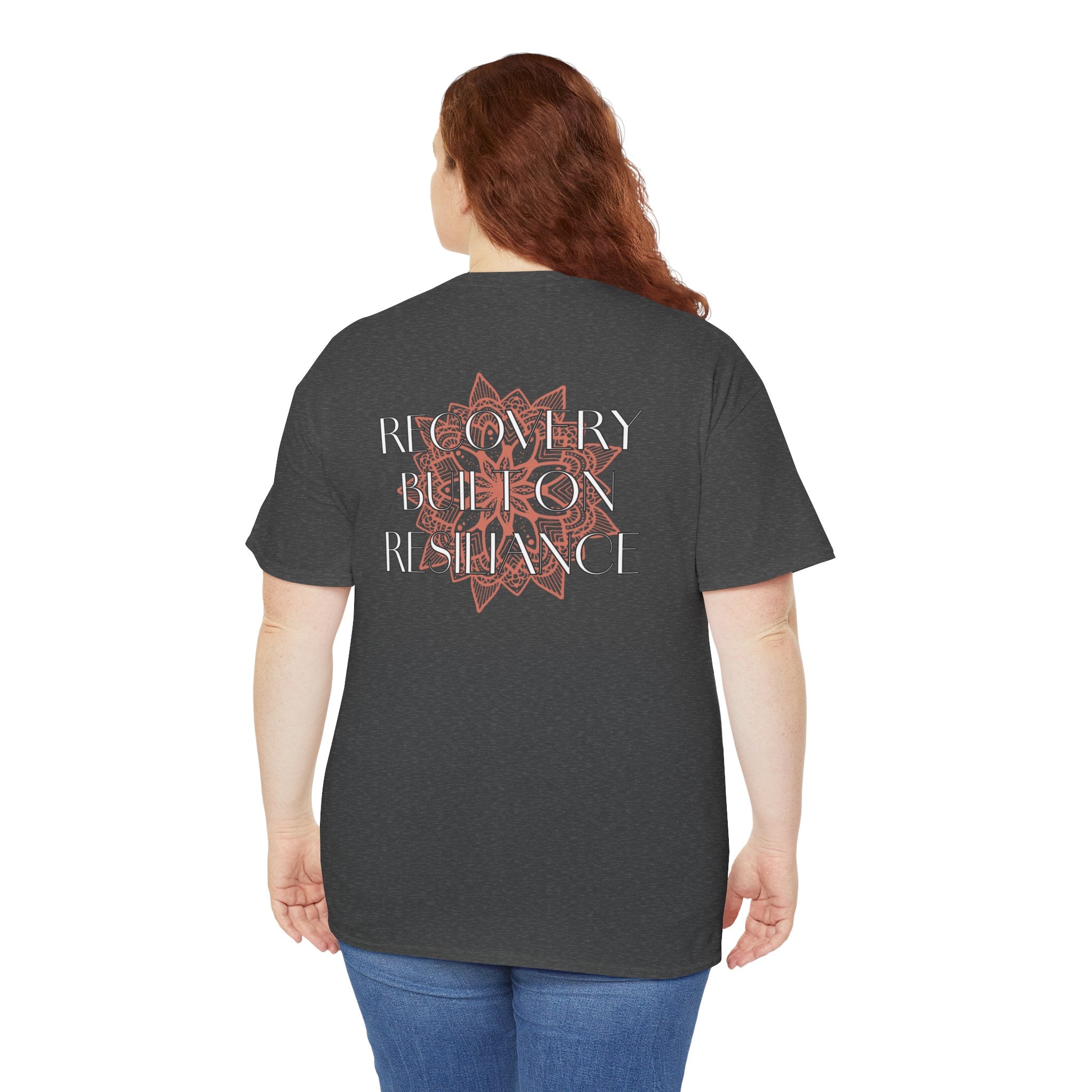 Recovery Built on Resilience Tee — Minimal Lotus Graphic Motivational T‑Shirt