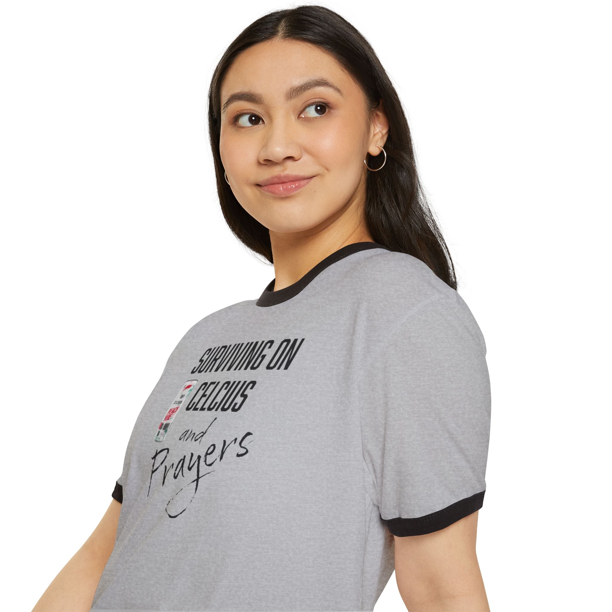 Surviving on Celsius and Prayers Ringer T-Shirt