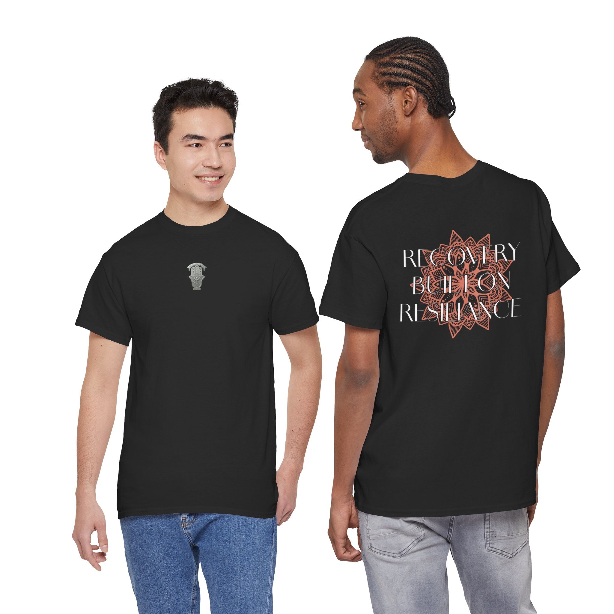 Recovery Built on Resilience Tee — Minimal Lotus Graphic Motivational T‑Shirt