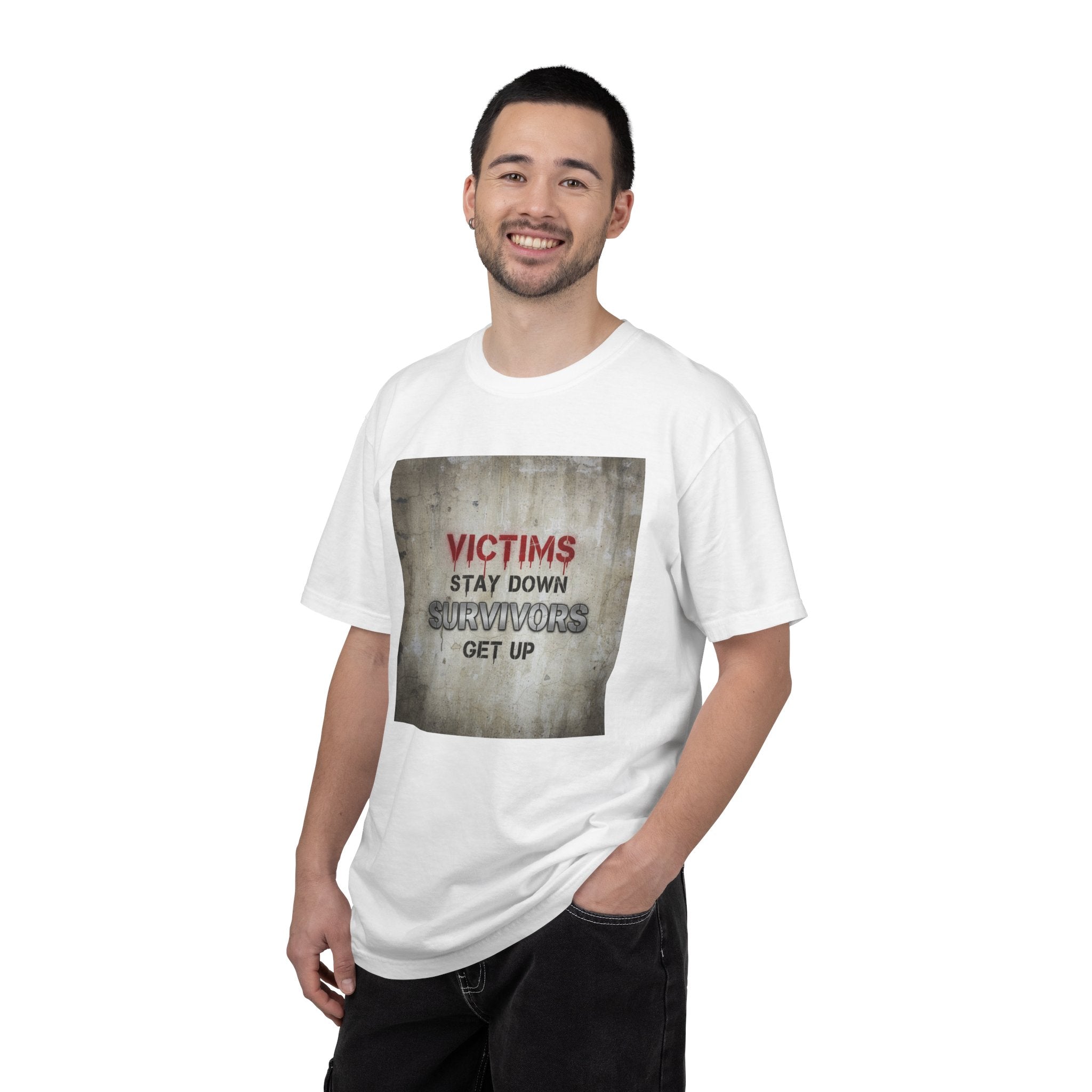 Survivors Get Up T-Shirt — Inspirational Victim to Survivor Empowerment Tee