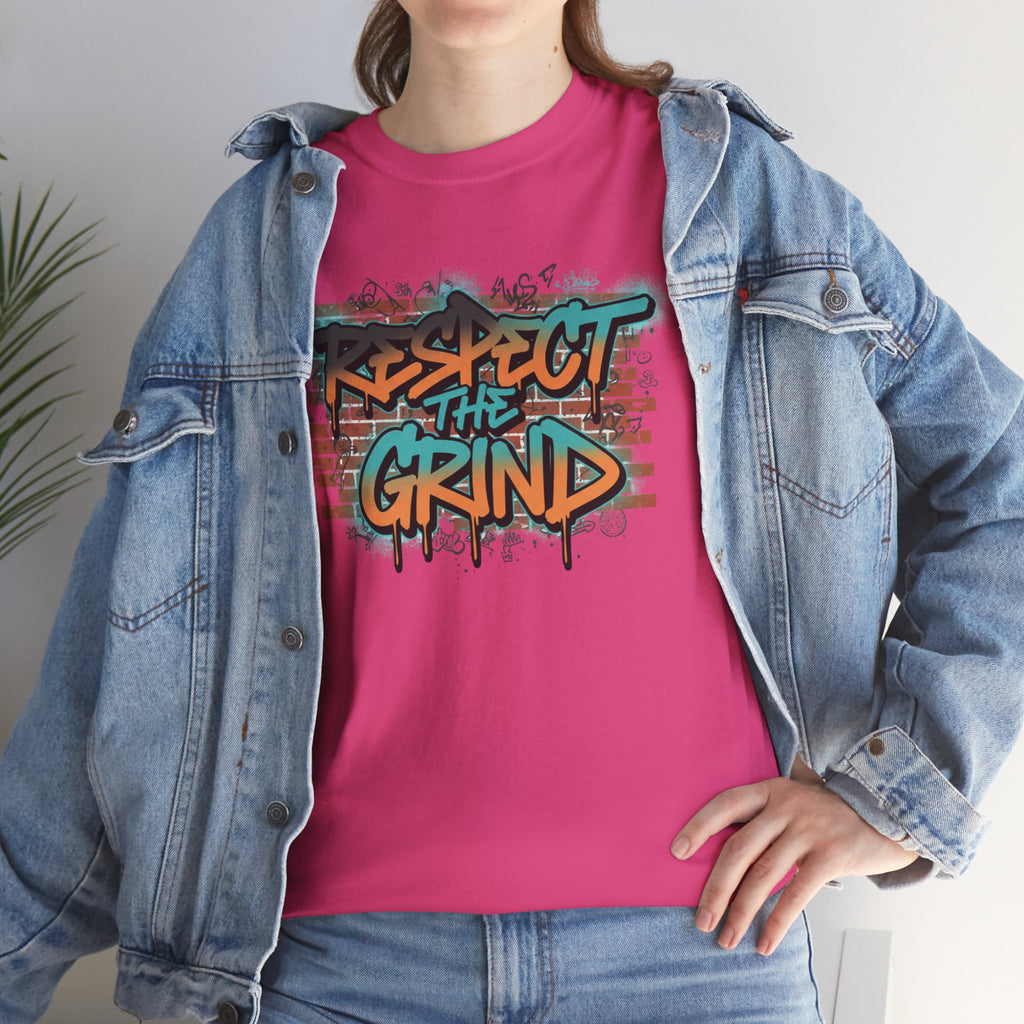 Respect the Grind Graffiti Tee — Urban Motivational Streetwear T‑Shirt