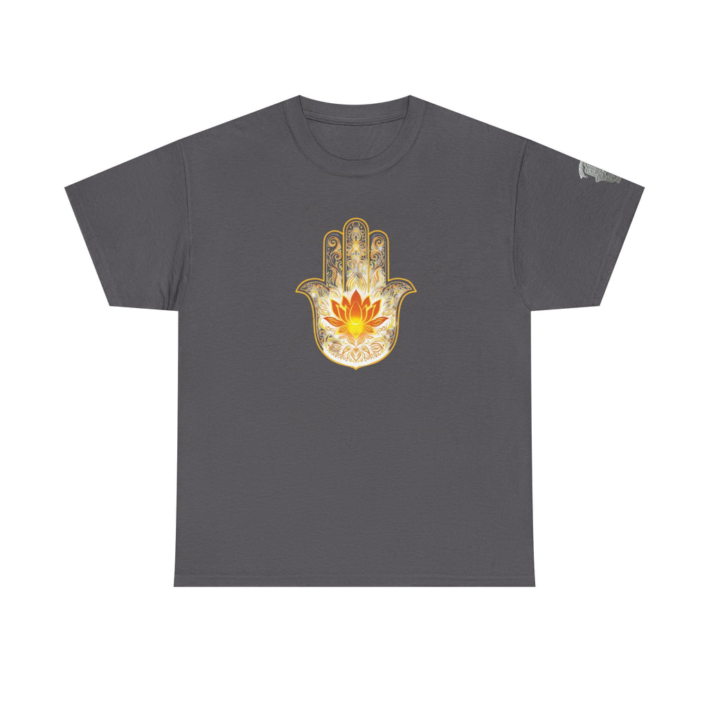 Hamsa Lotus T-Shirt — Spiritual Protection T-Shirt with Lotus and Hamsa Design
