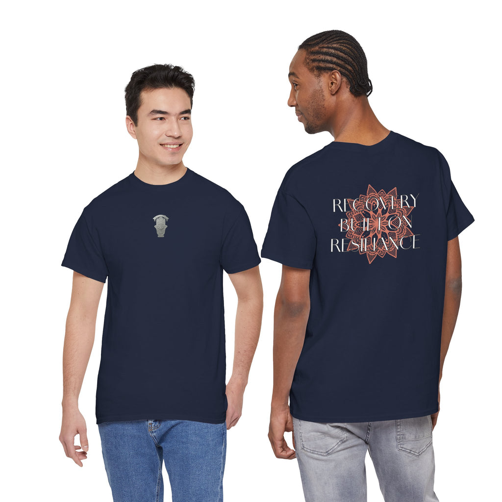 Recovery Built on Resilience Tee — Minimal Lotus Graphic Motivational T‑Shirt