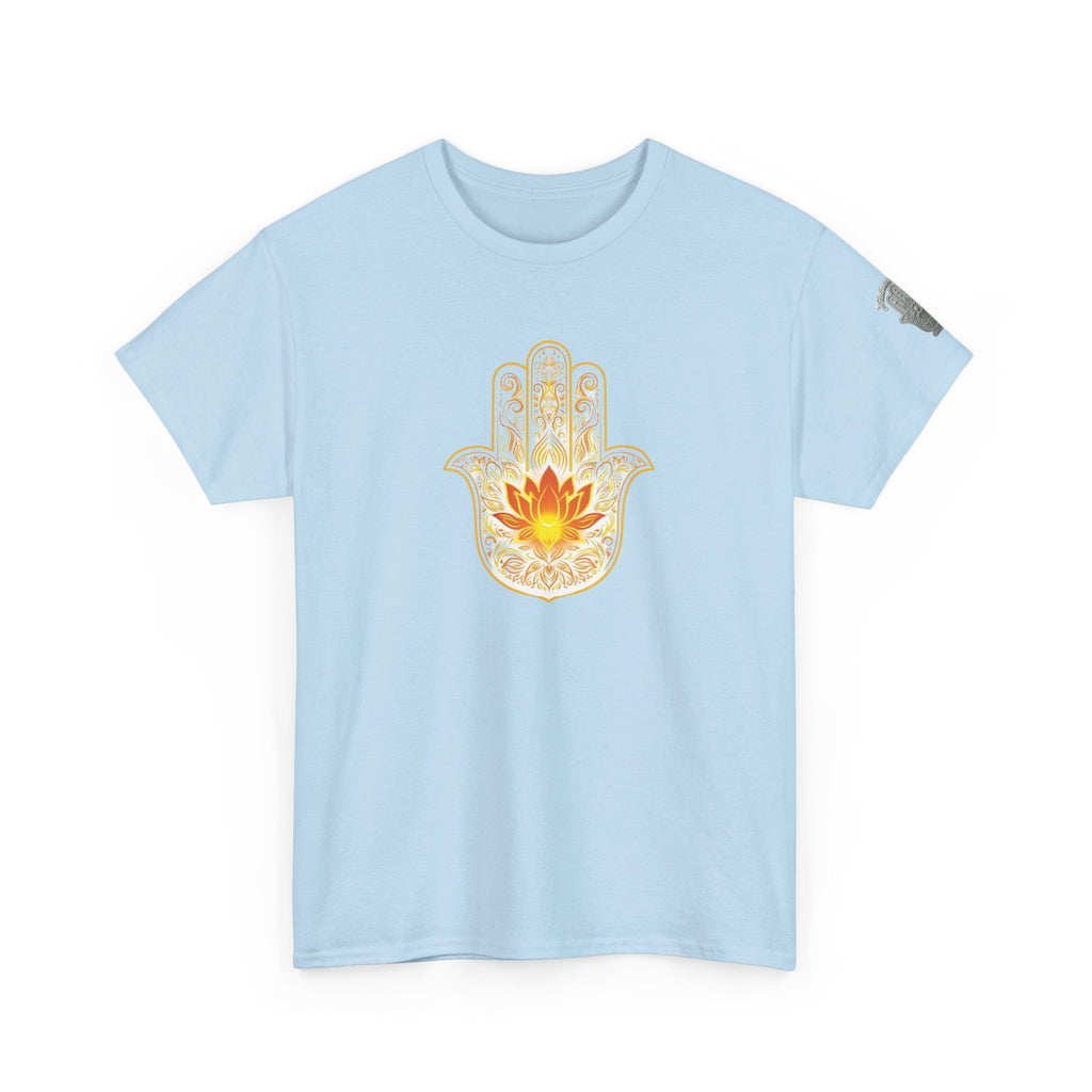 Hamsa Lotus T-Shirt — Spiritual Protection T-Shirt with Lotus and Hamsa Design