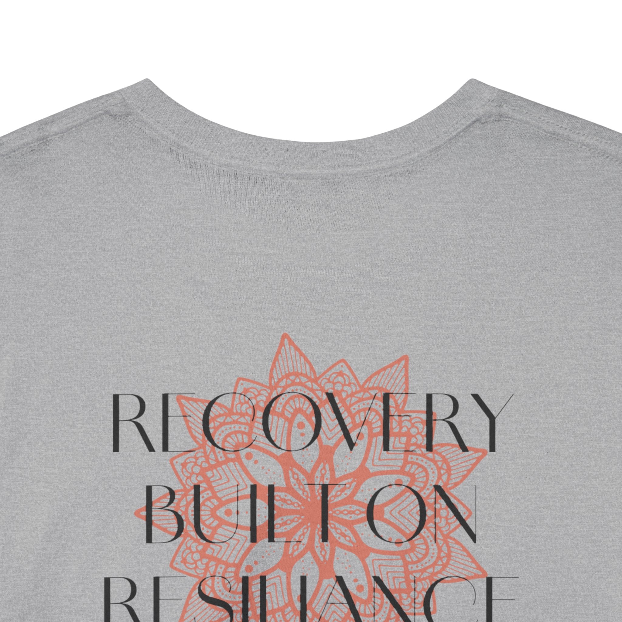 Recovery Built on Resilience Tee — Minimal Lotus Graphic Motivational T‑Shirt