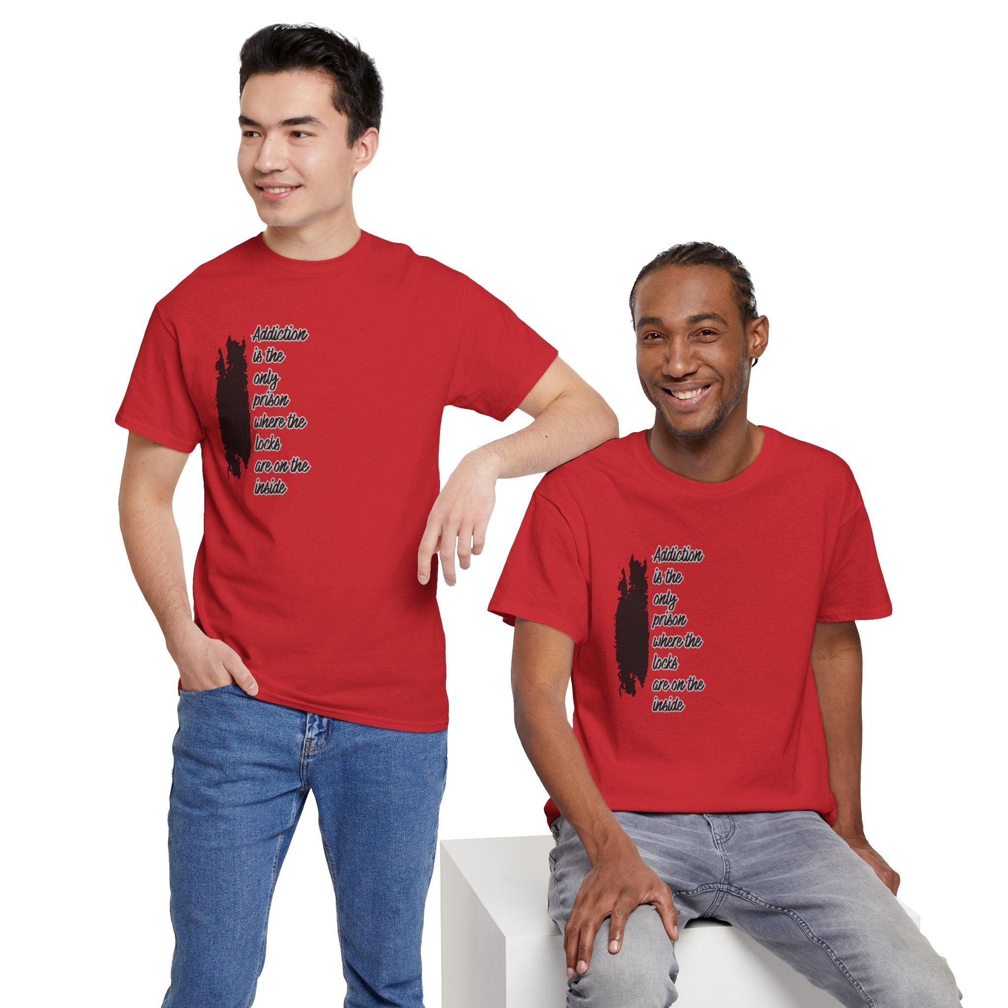 Addiction Is The Only Prison T-Shirt — Inspirational Recovery Tee