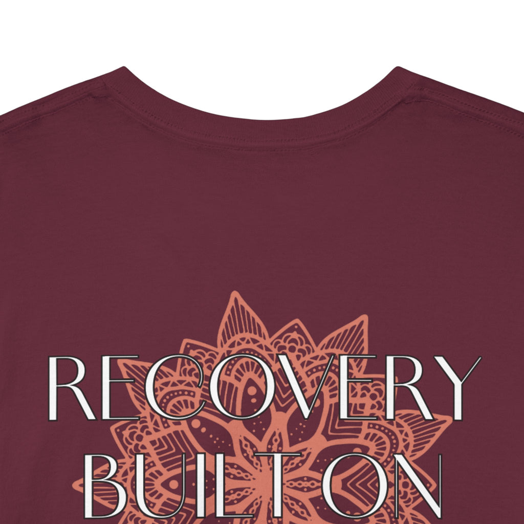 Recovery Built on Resilience Tee — Minimal Lotus Graphic Motivational T‑Shirt