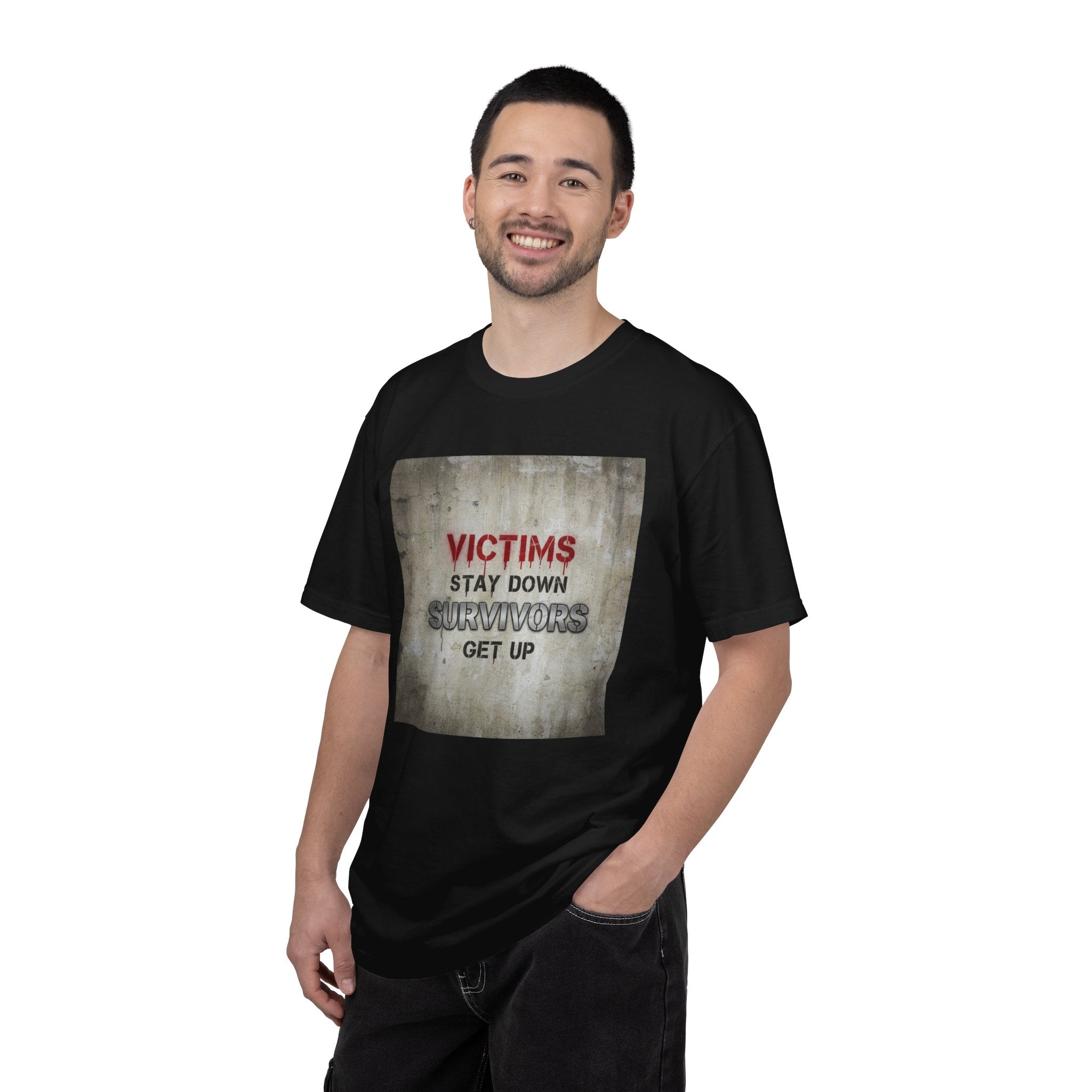Survivors Get Up T-Shirt — Inspirational Victim to Survivor Empowerment Tee