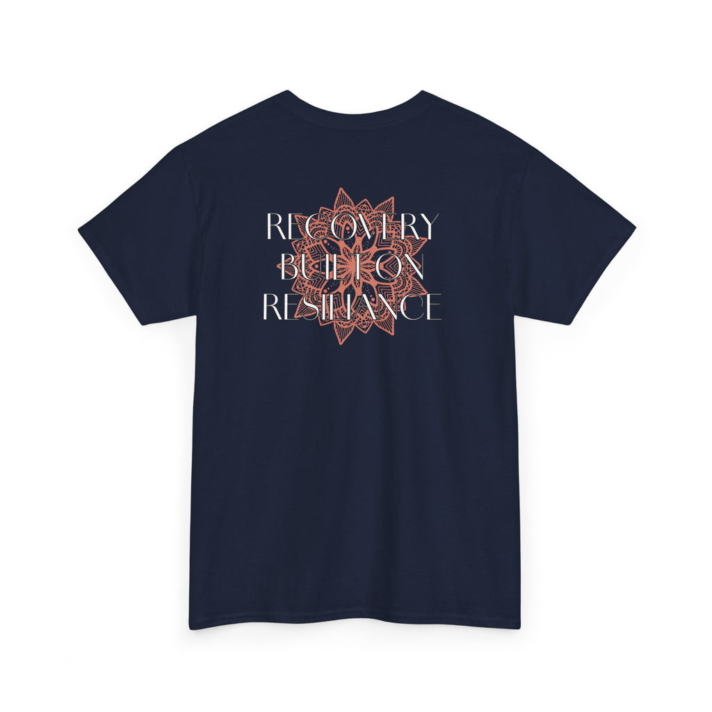 Recovery Built on Resilience Tee — Minimal Lotus Graphic Motivational T‑Shirt