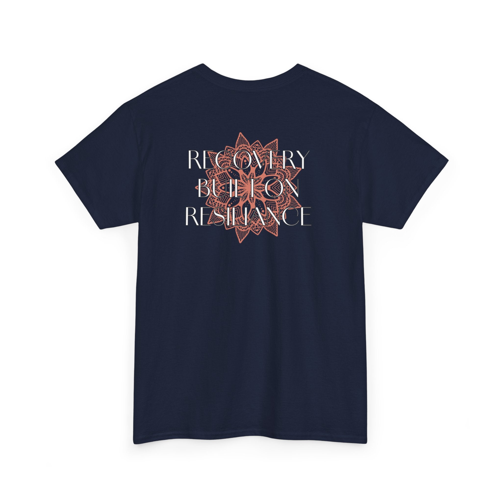 Recovery Built on Resilience Tee — Minimal Lotus Graphic Motivational T‑Shirt