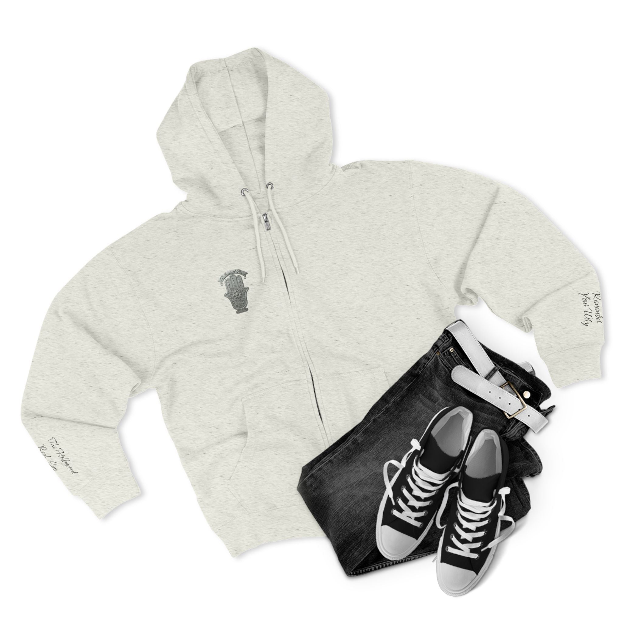Renewed Ambition Zip Hoodie — Inspirational Script Back Design