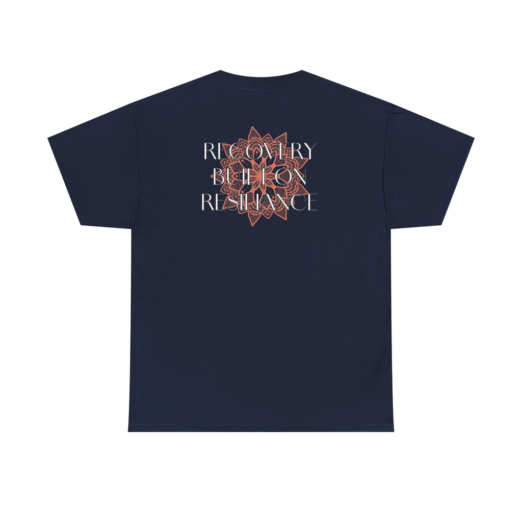 Recovery Built on Resilience Tee — Minimal Lotus Graphic Motivational T‑Shirt