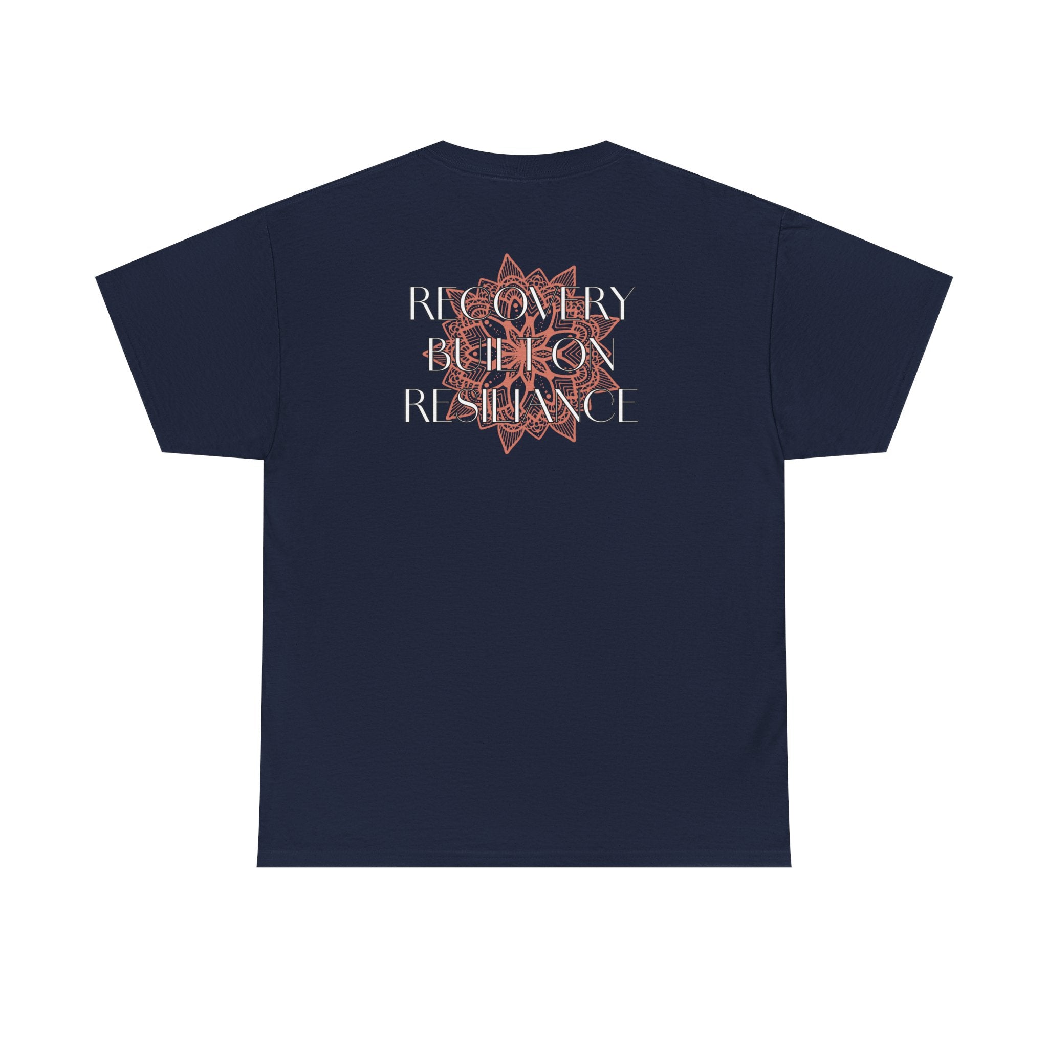 Recovery Built on Resilience Tee — Minimal Lotus Graphic Motivational T‑Shirt